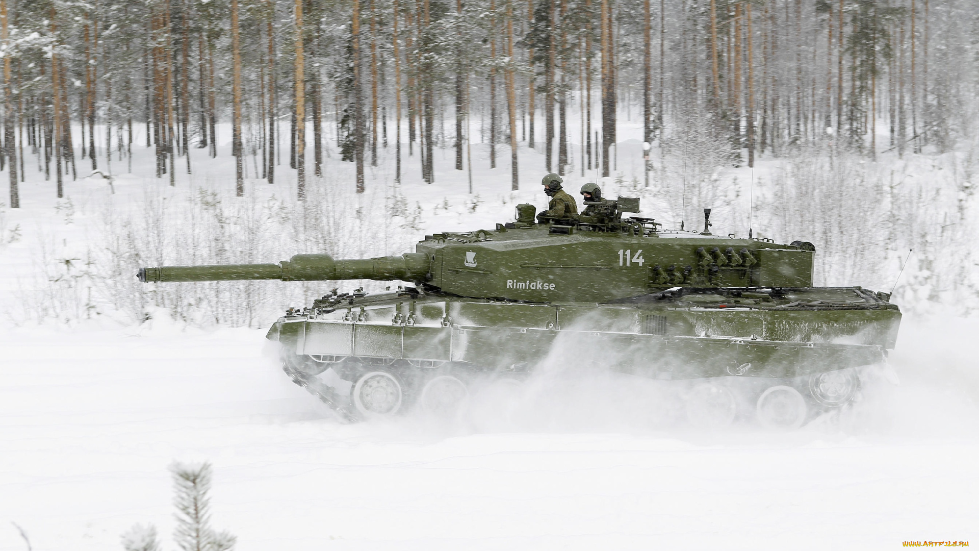 техника, военная, экипаж, так, лес, снег