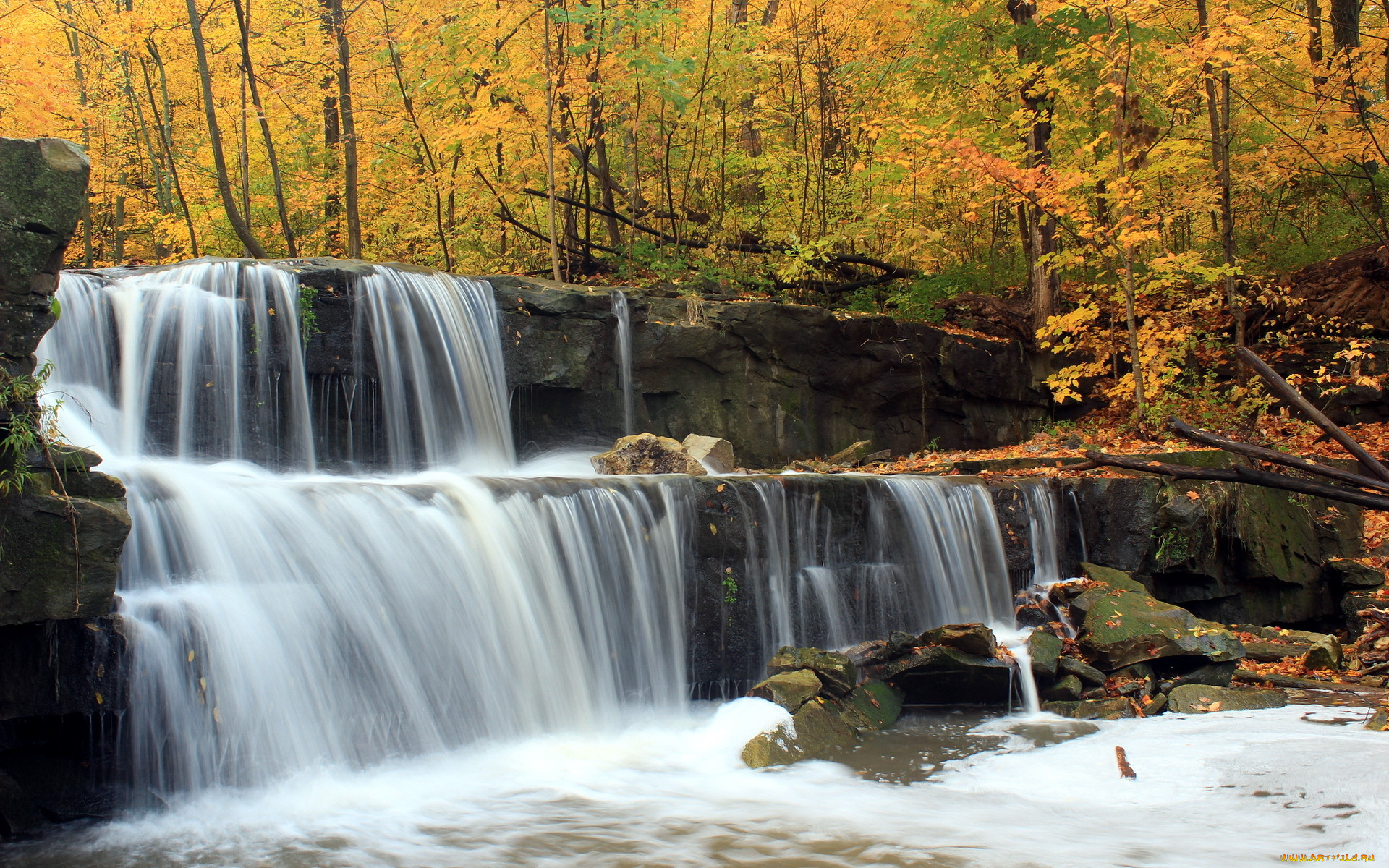природа, водопады, река, водопад, пейзаж
