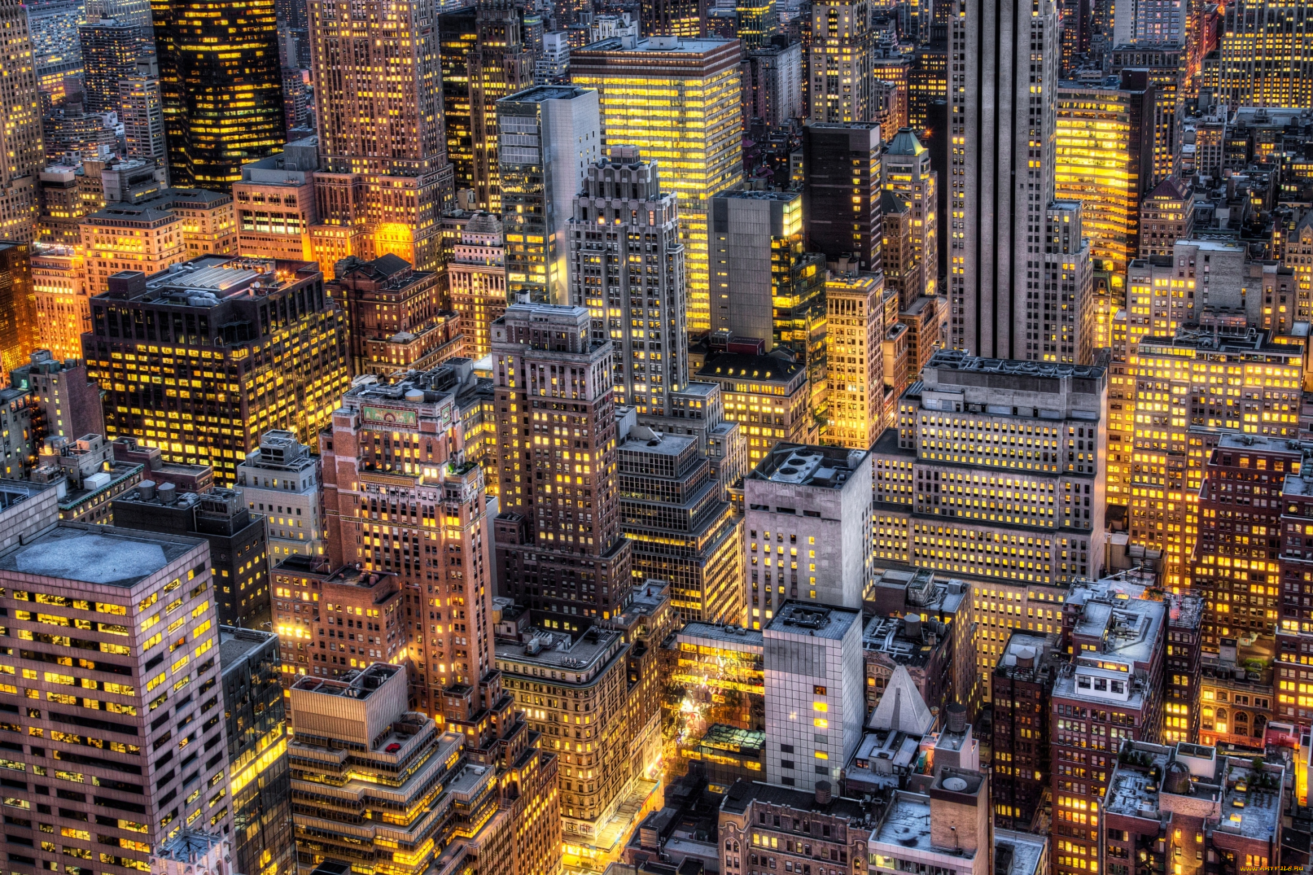 города, нью, йорк, сша, ночь, небоскребы, огни, окна
