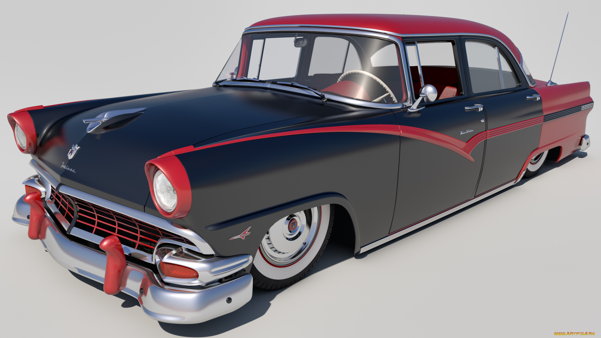 автомобили, 3д, ford, 1956