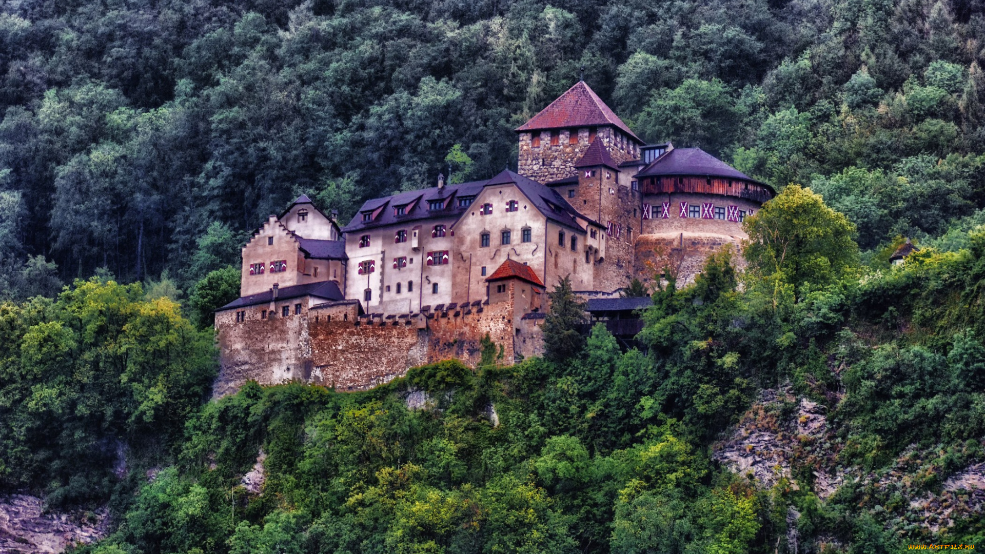 liechtenstein, schloss, vaduz, города, дворцы, замки, крепости, замок, лес, горы
