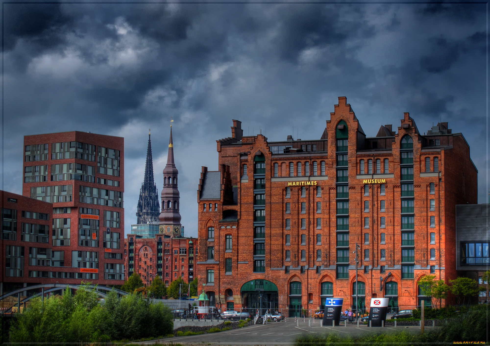 internationales, maritimes, museum, hamburg, города, улицы, площади, набережные, мост, улица, шпили, здания, город