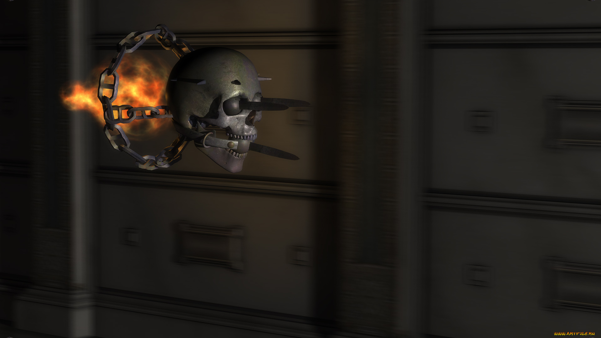 3д, графика, ужас, , horror, череп, фон