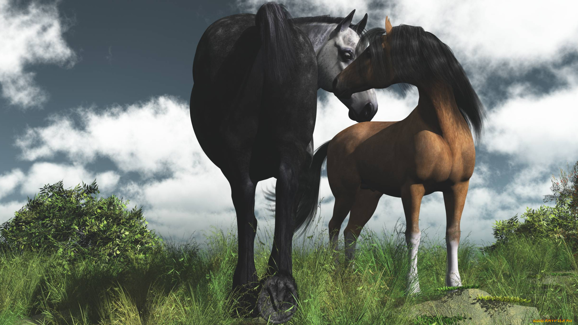 3д, графика, животные, , animals, лошади