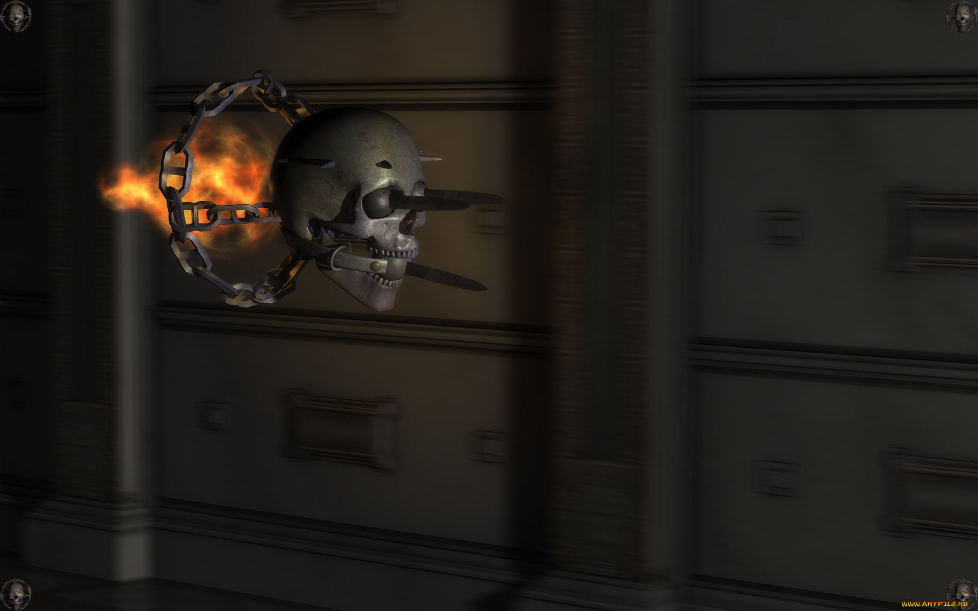 3д, графика, ужас, , horror, череп, фон