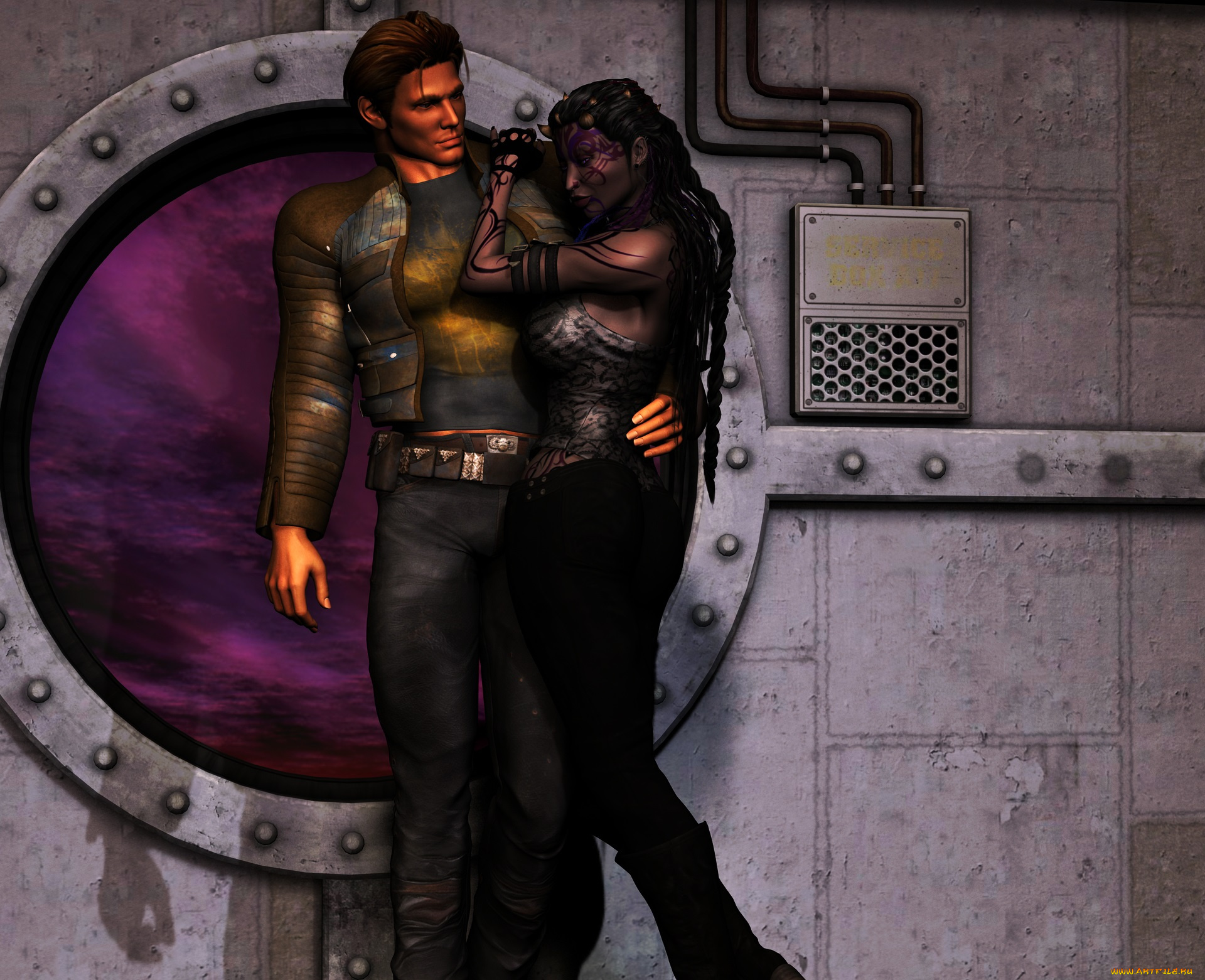 3д, графика, фантазия, , fantasy, девушка, мужчина