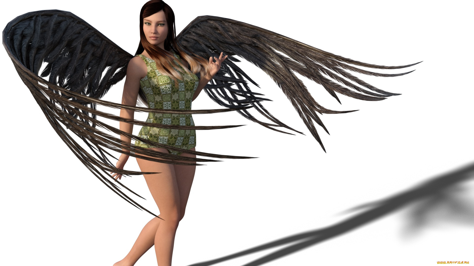 3д, графика, ангел, , angel, ангел, фон, взгляд, девушка