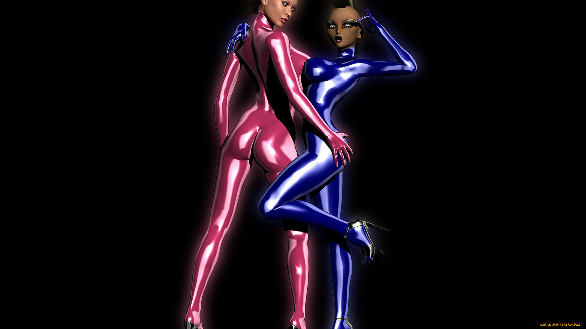 3д, графика, фантазия, , fantasy, латекс, взгляд, фон, девушки