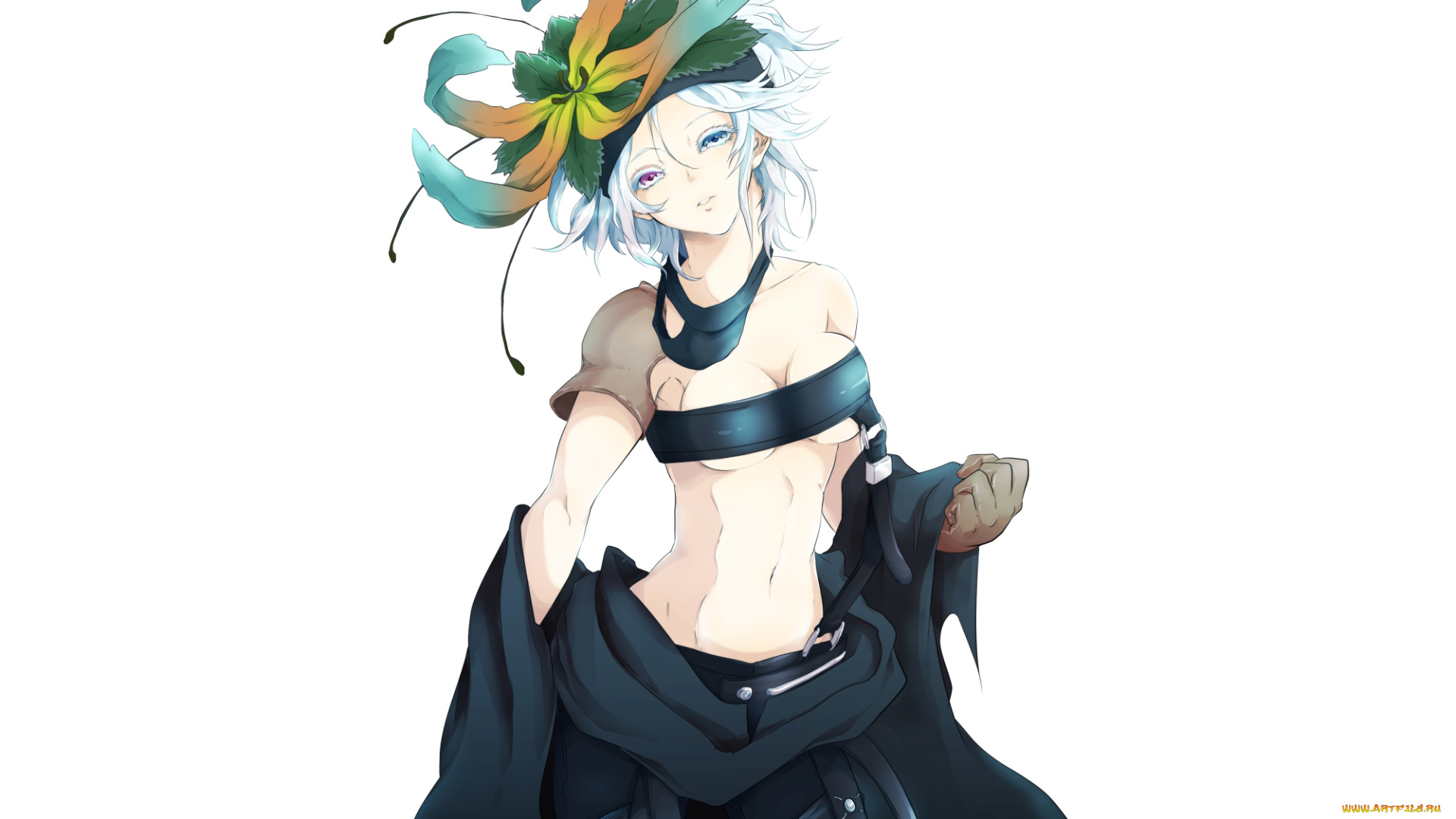 аниме, rokka, no, yuusha, девушка, арт, flamie, speeddraw, yamakichi, rokka, no, yuusha, фон, цветок