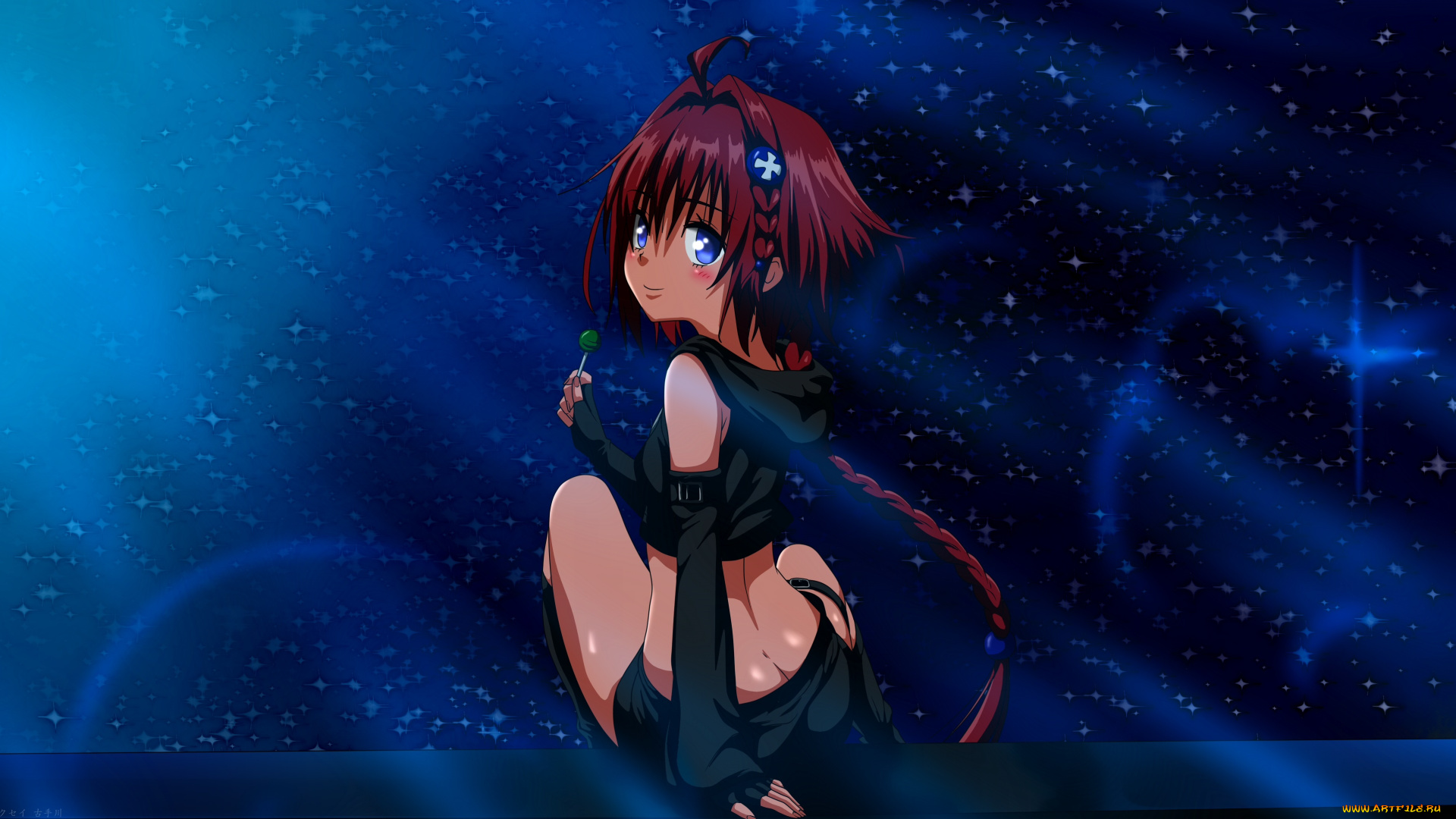 аниме, to, love, ru, kurosaki, mea, взгляд, девушка, фон