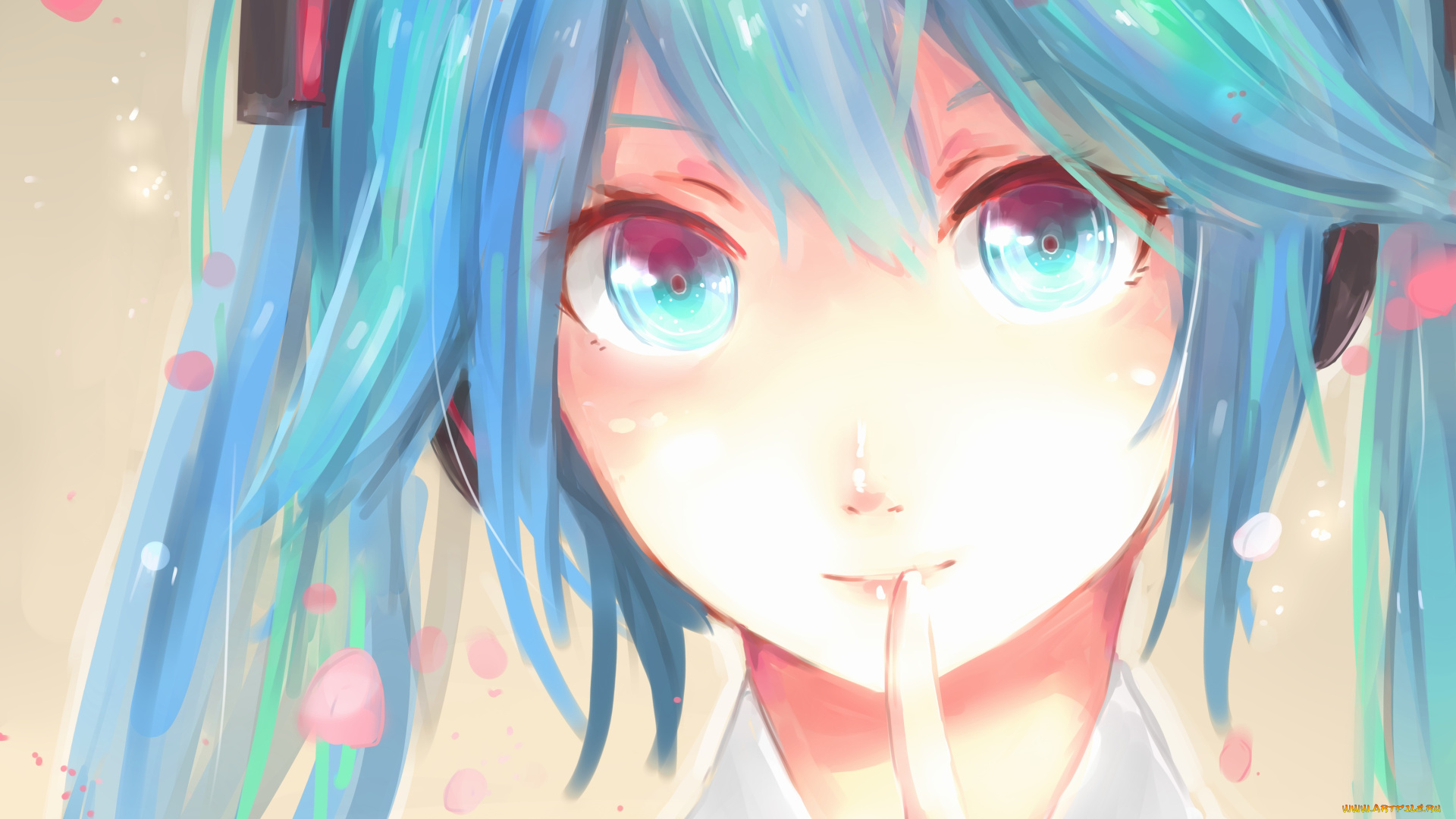 аниме, vocaloid, взгляд, suppakarn, prakobkij, soompook2122, лицо, девочка, арт, hatsune, miku