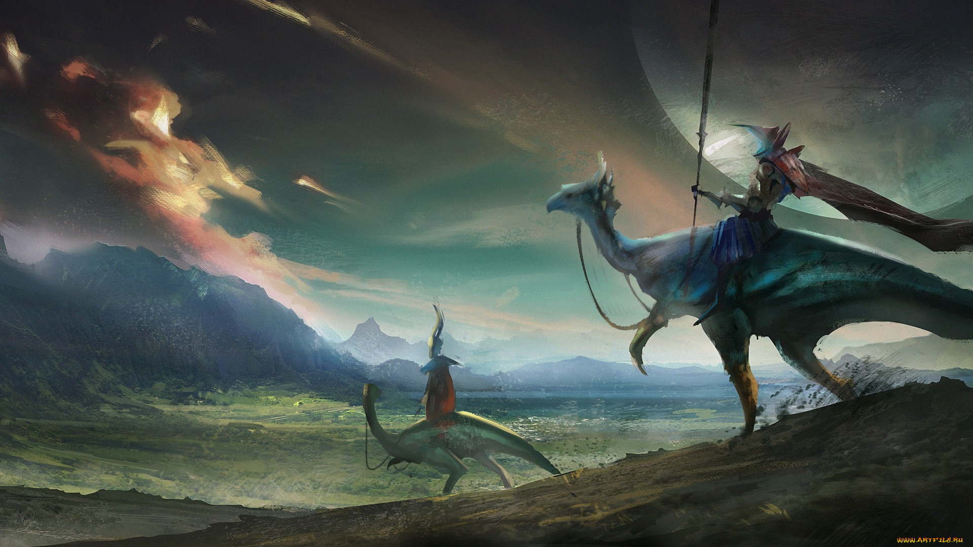 фэнтези, существа, арт, don, quixote, kichot, extraterrestrial, дон, кихот, санчо, панса, sancho, panza, фантастика, sci-fi, рисунок, инопланетянин