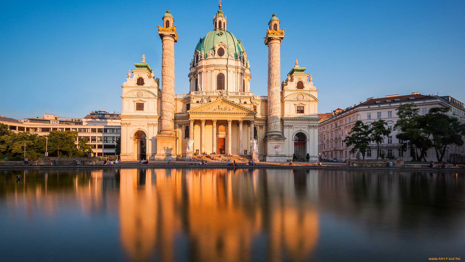 st, , charles`s, church, in, vienna, города, -, католические, соборы, , костелы, , аббатства, собор