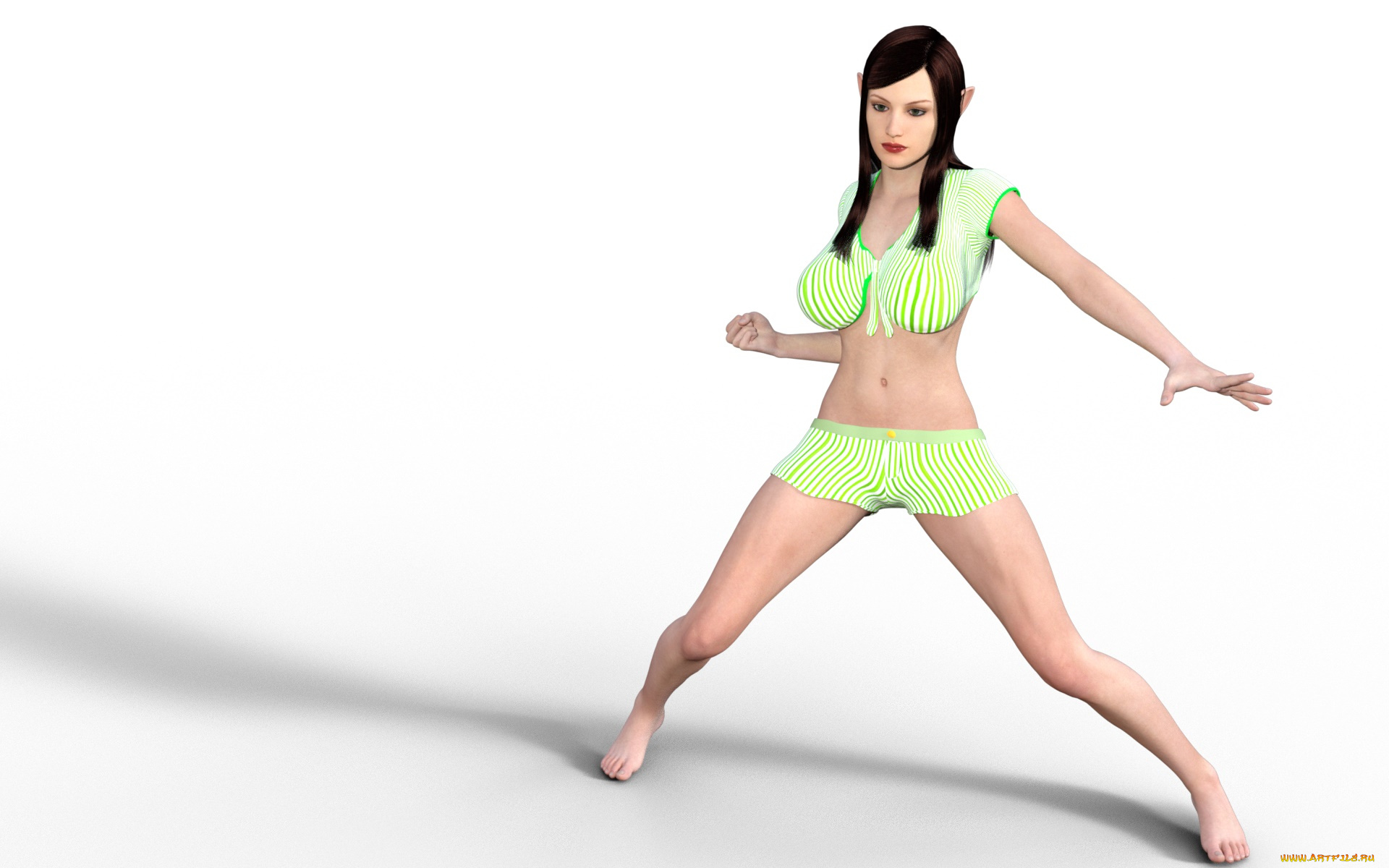 3д, графика, эльфы, , elves, фон, взгляд, эльфийка