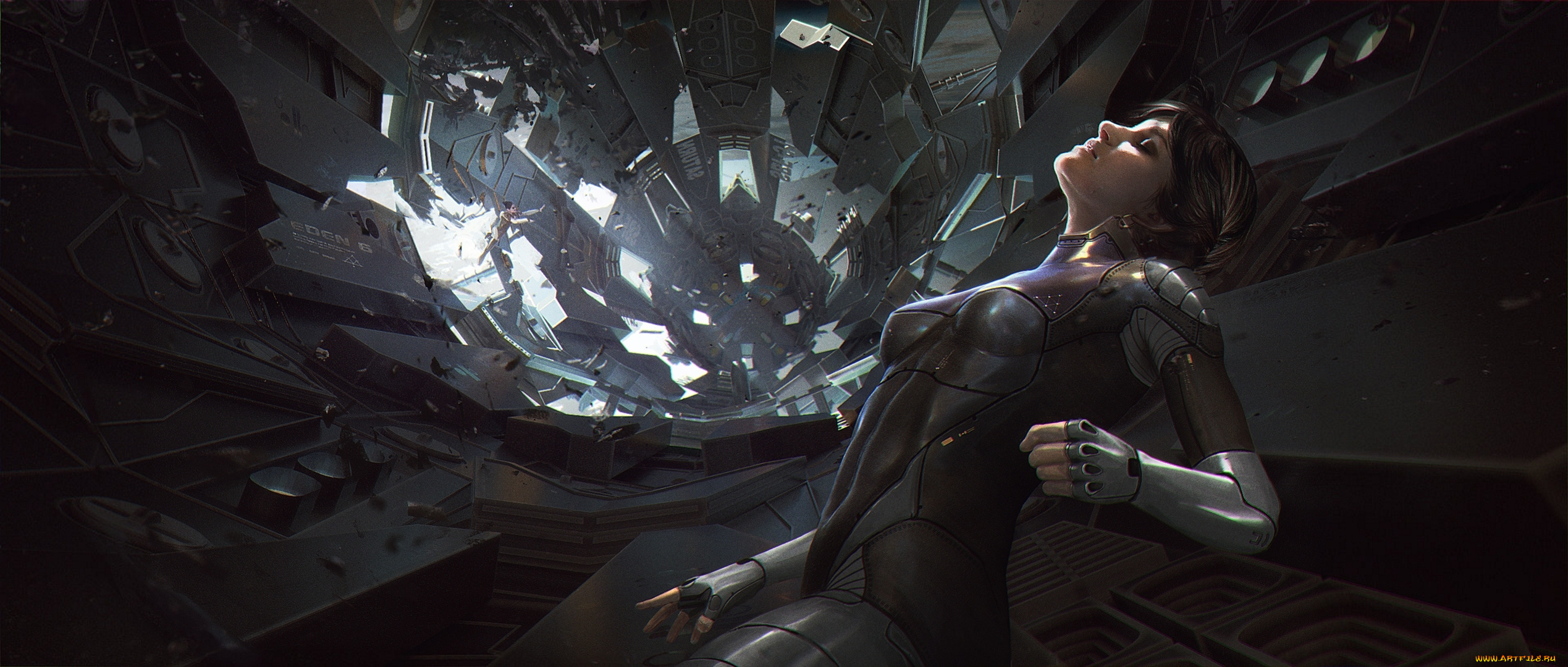 фэнтези, девушки, catastrophe, декомпрессия, разгерметизация, depressurization, девушка, girl, фантастика, sci-fi, рисунок, арт, космический, корабль, spaceship, космос, space, катастрофа