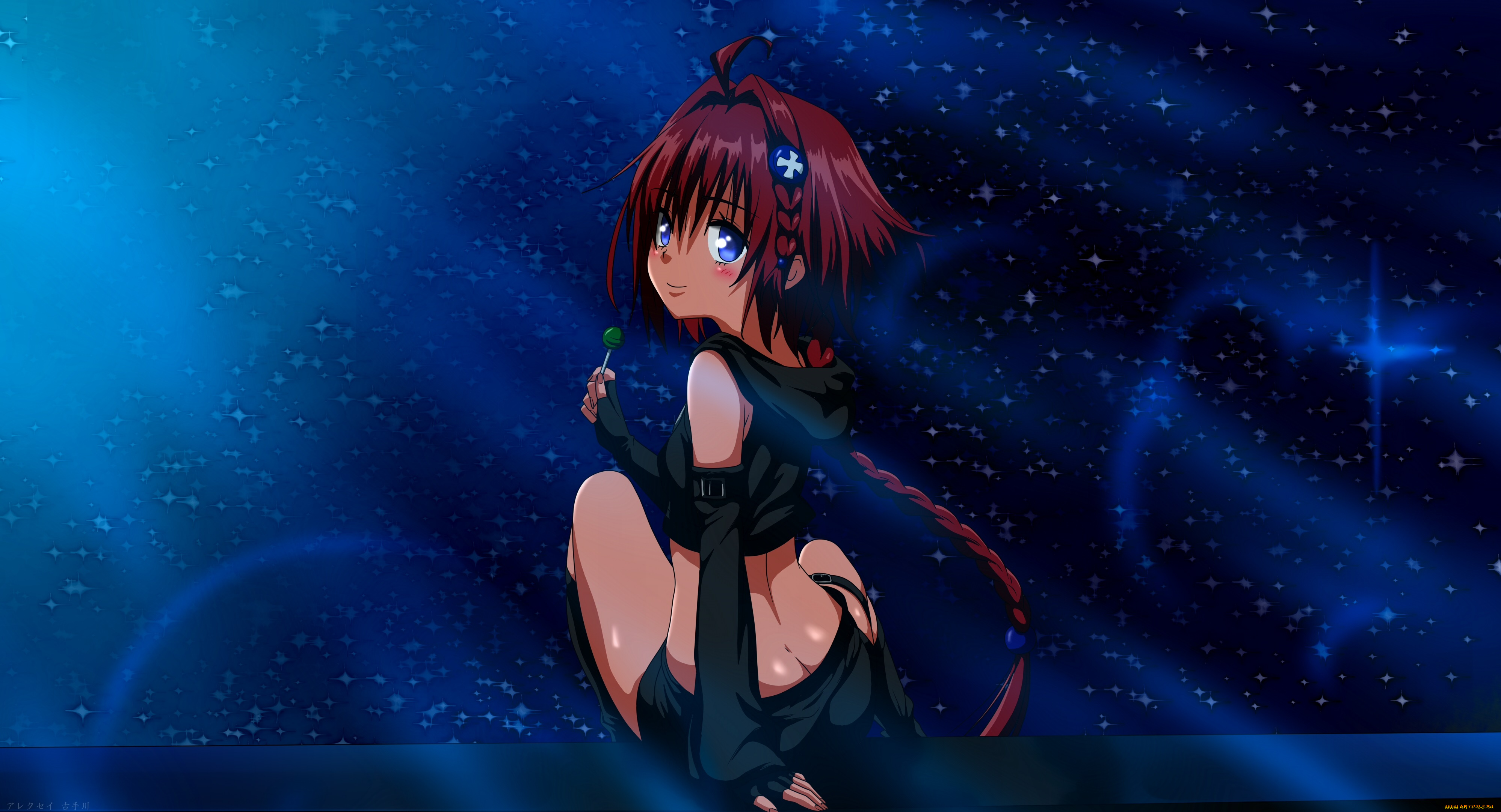 аниме, to, love, ru, kurosaki, mea, взгляд, девушка, фон