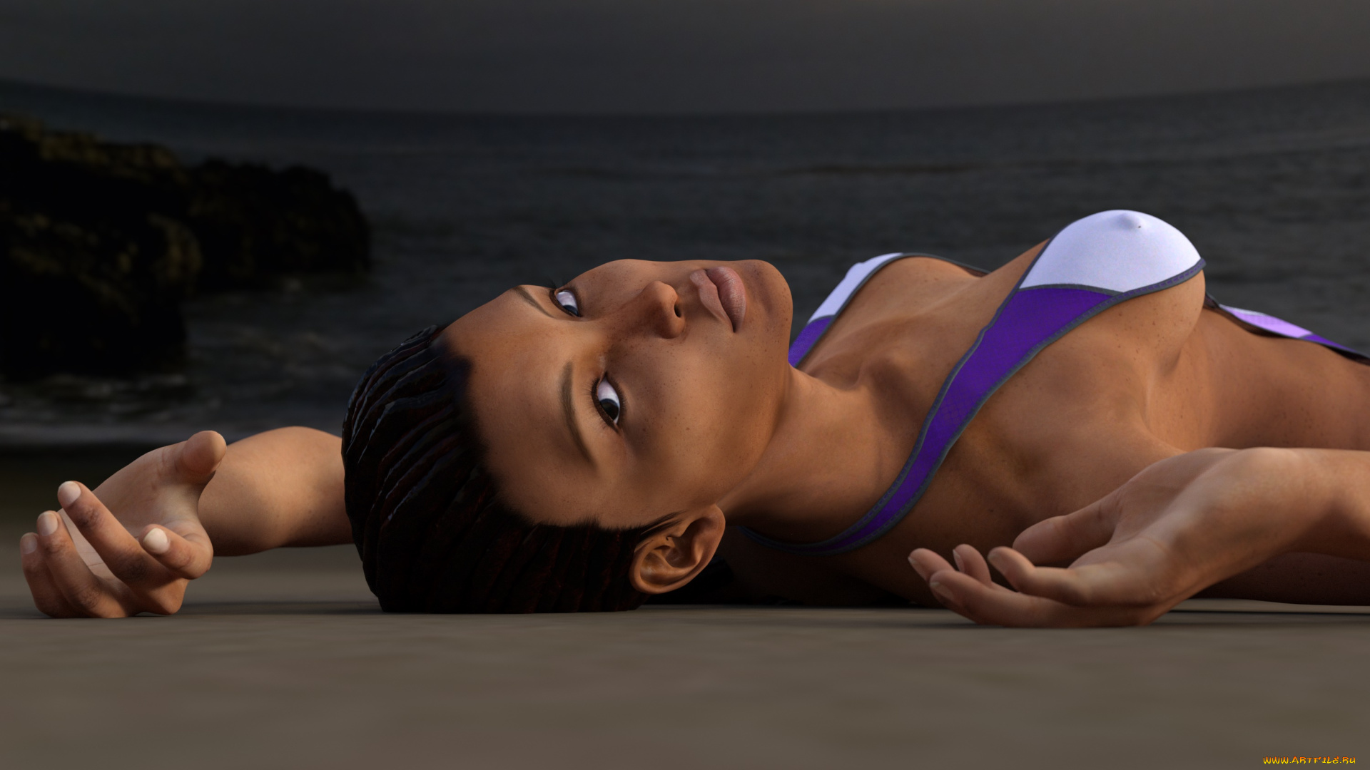 3д, графика, люди, , people, девушка, взгляд, фон