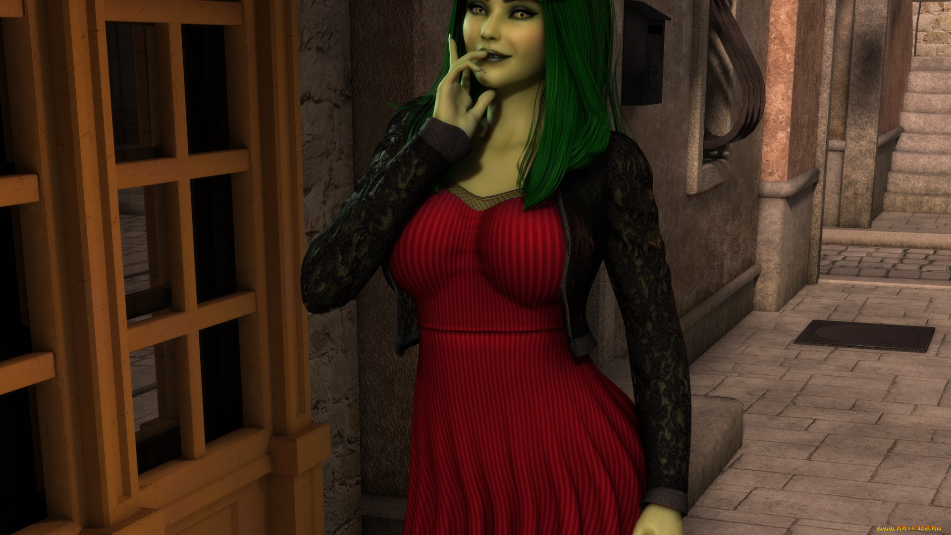 3д, графика, люди, , people, девушка, взгляд, фон