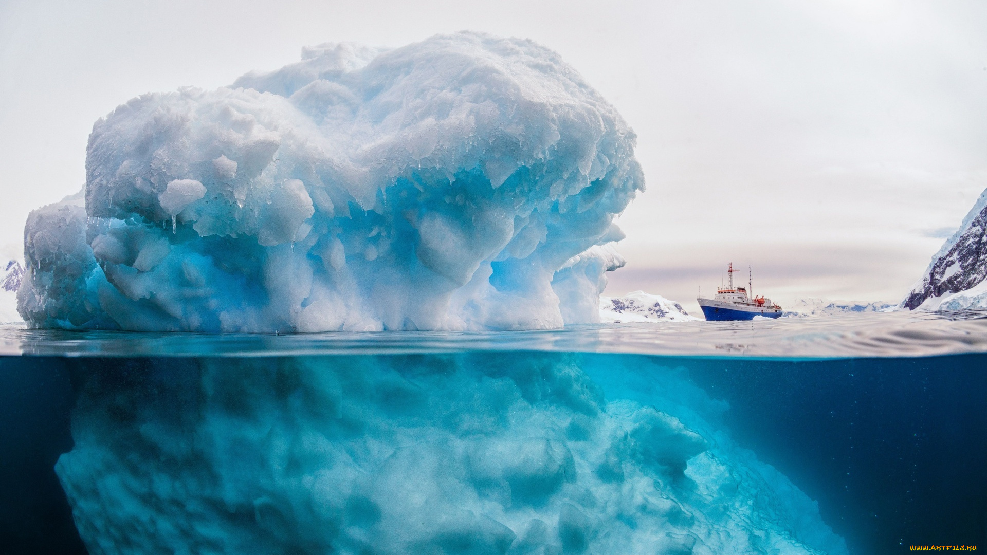 корабли, ледоколы, море, лед, айсберг, ледокол