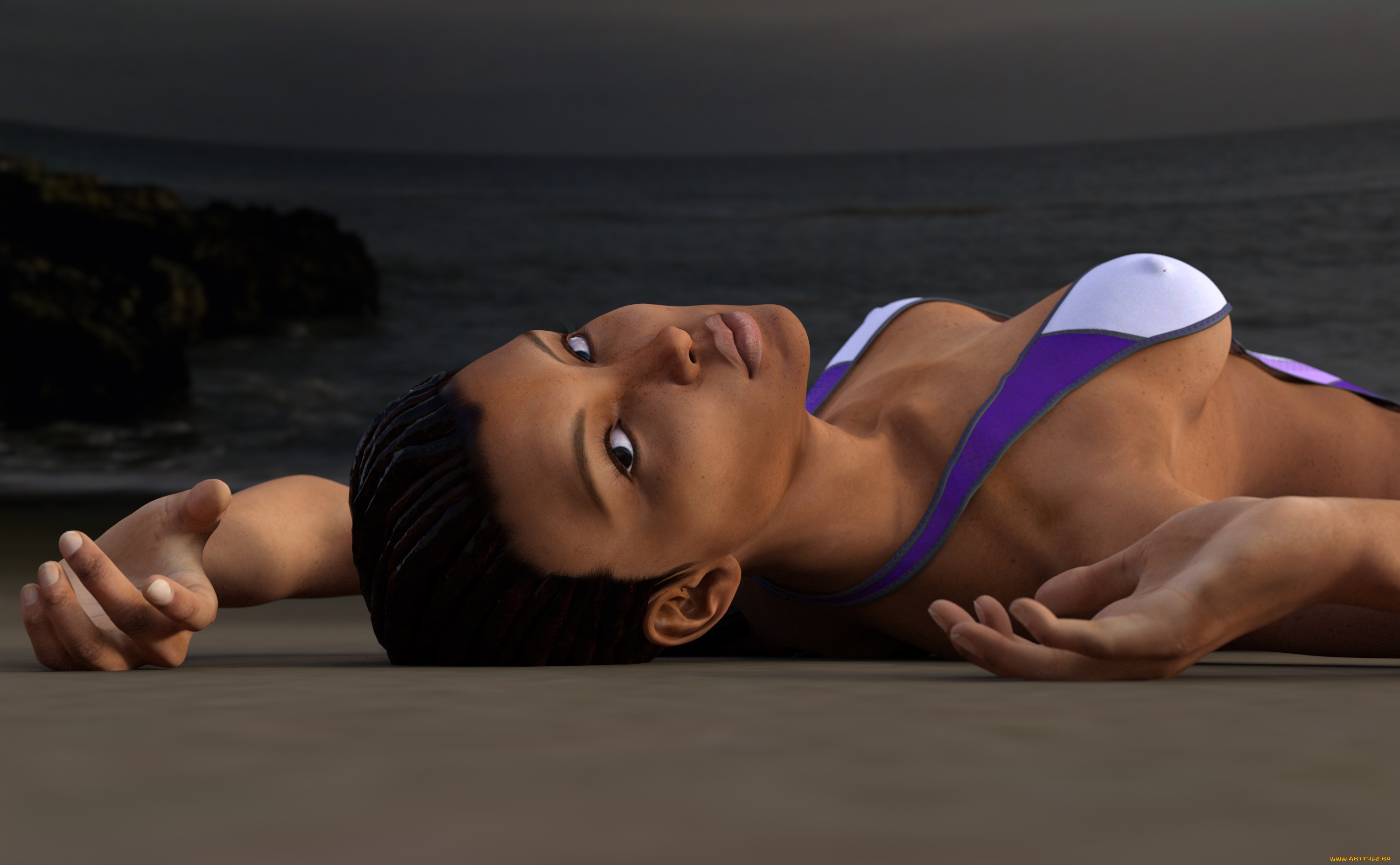 3д, графика, люди, , people, девушка, взгляд, фон