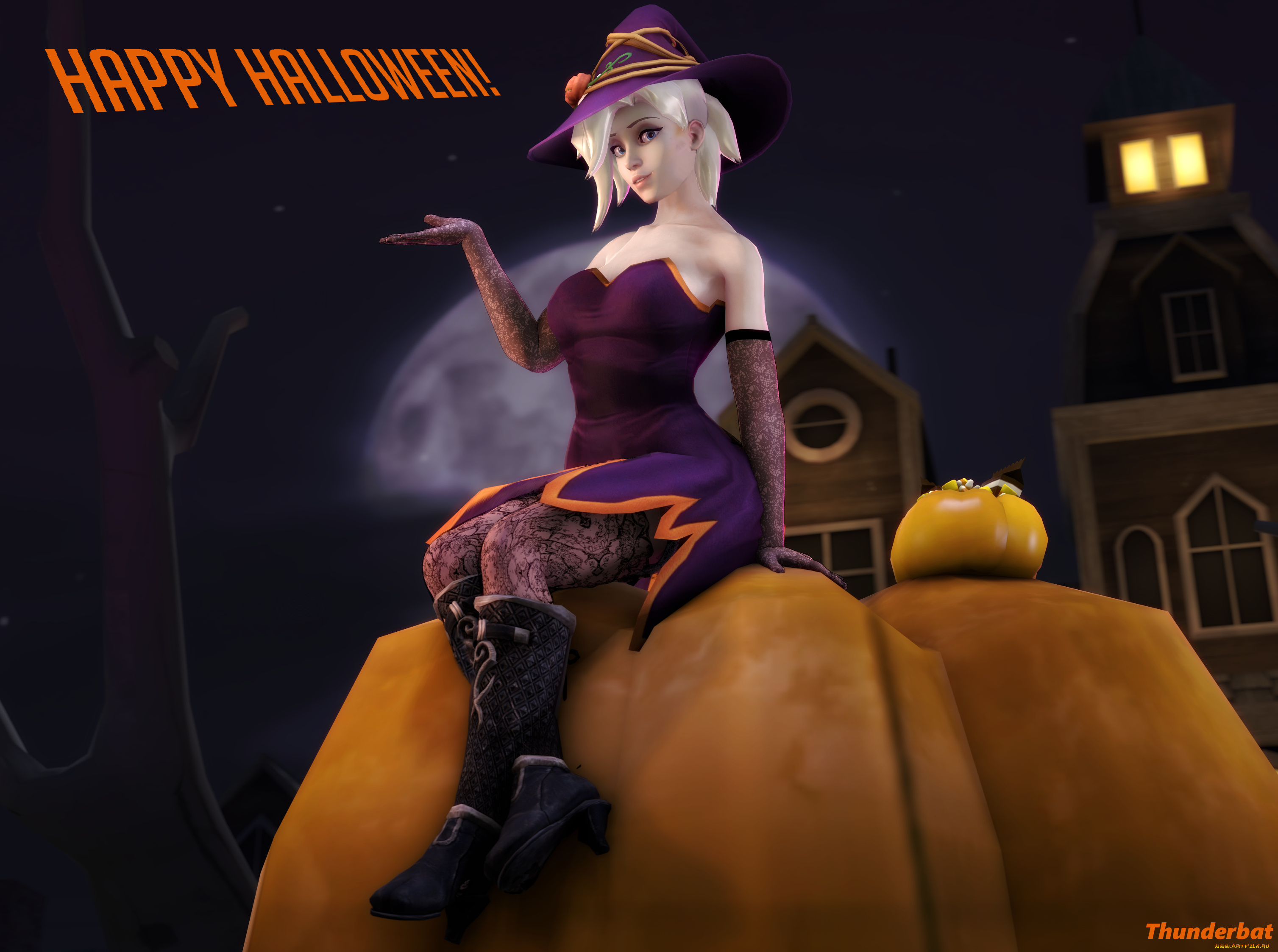 3д, графика, праздники, , holidays, тыква, фон, взгляд, девушка