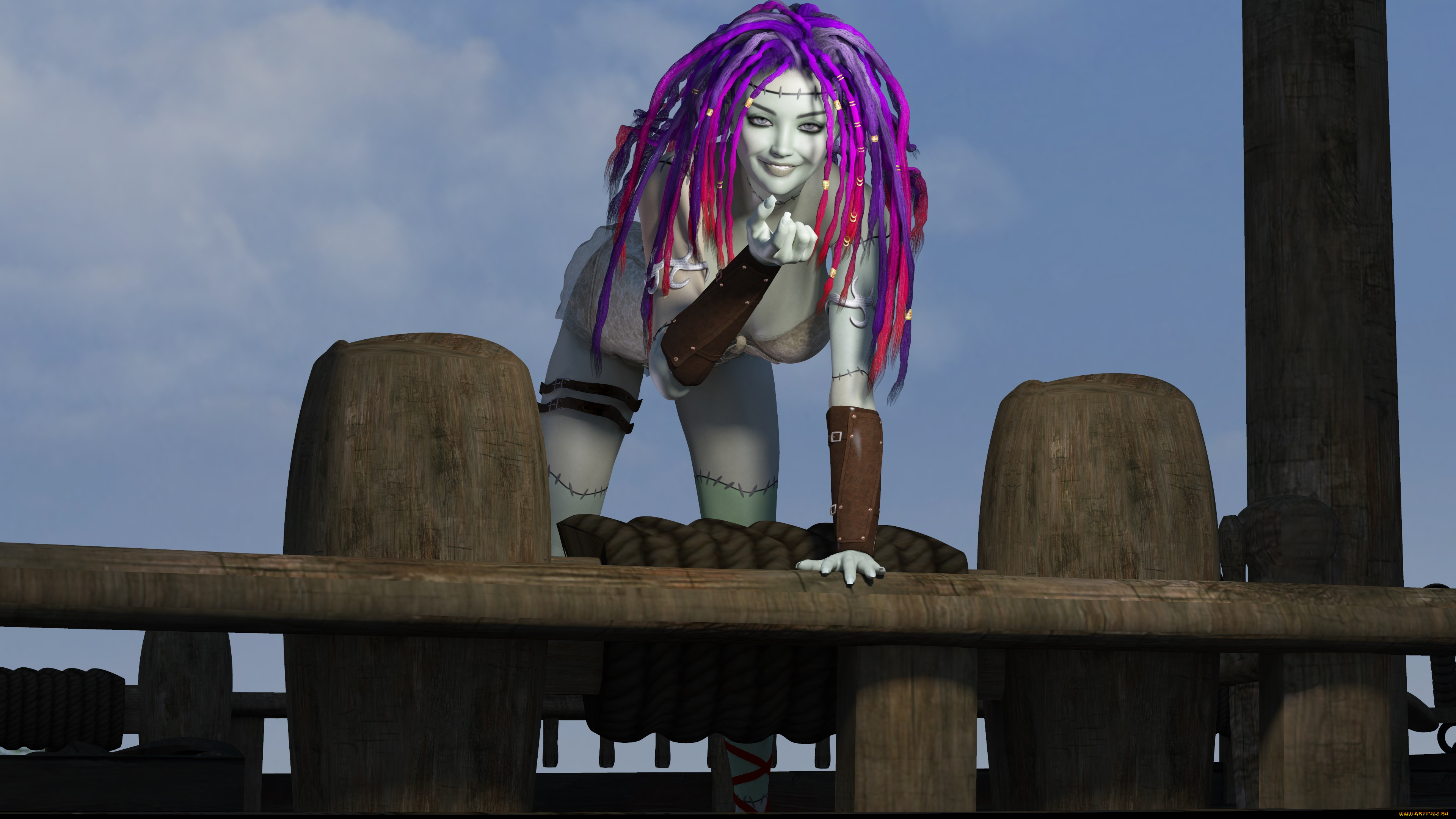 3д, графика, фантазия, , fantasy, девушка, взгляд, фон