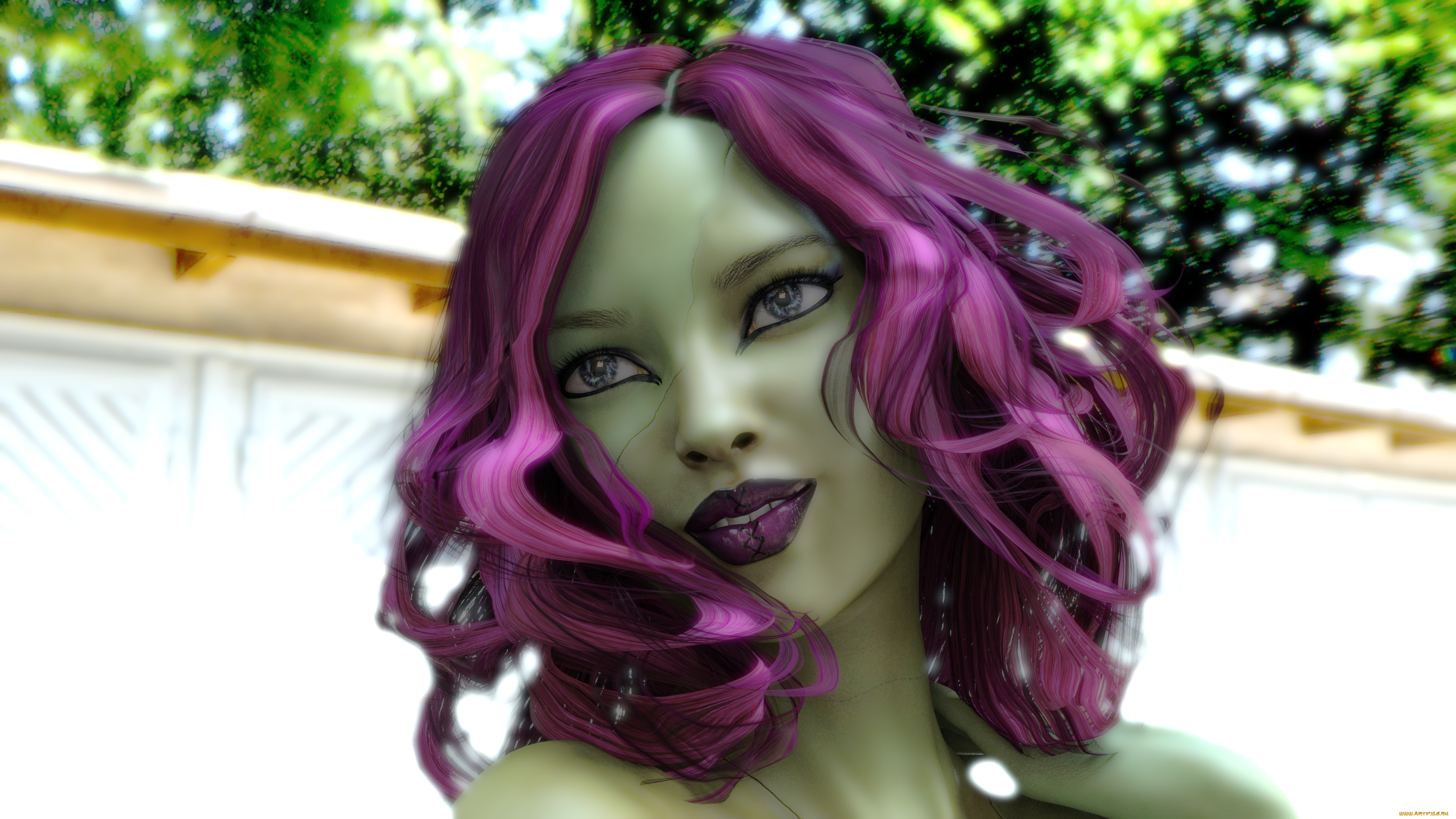 3д, графика, портрет, , portraits, девушка, взгляд, фон