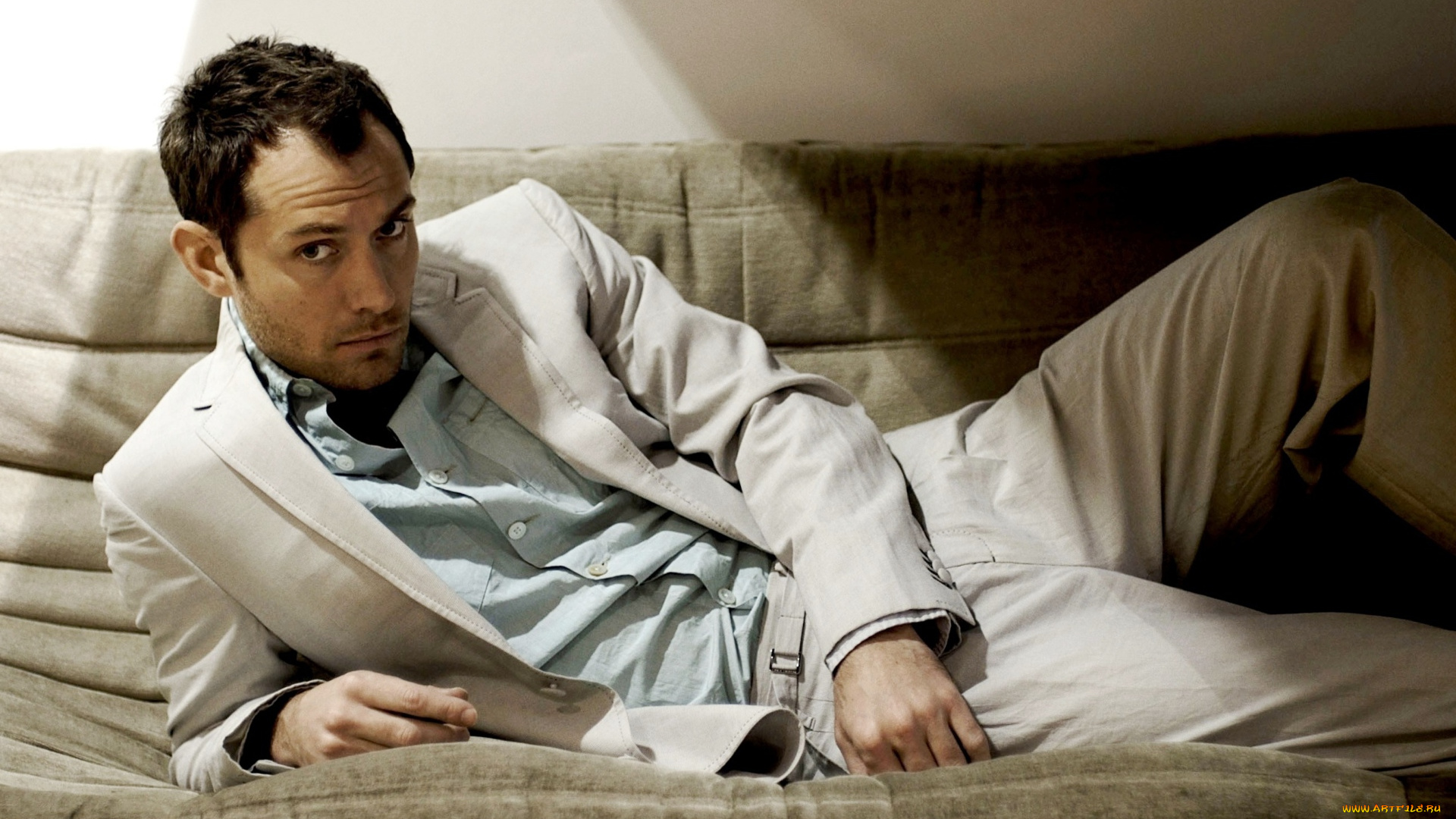 мужчины, jude, law, актер, костюм, диван