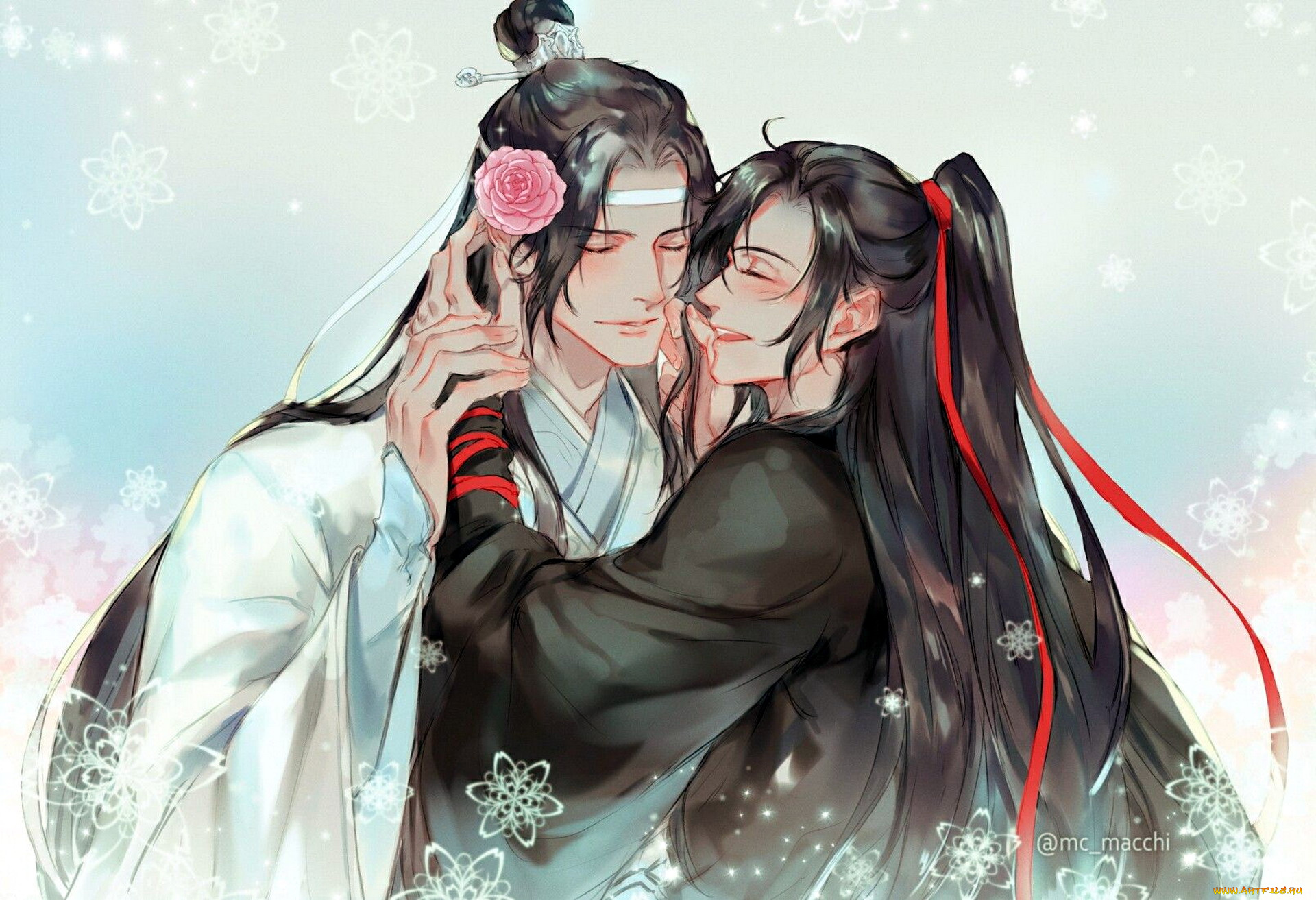 аниме, mo, dao, zu, shi, вэй, усянь, лань, ванцзы, цветок