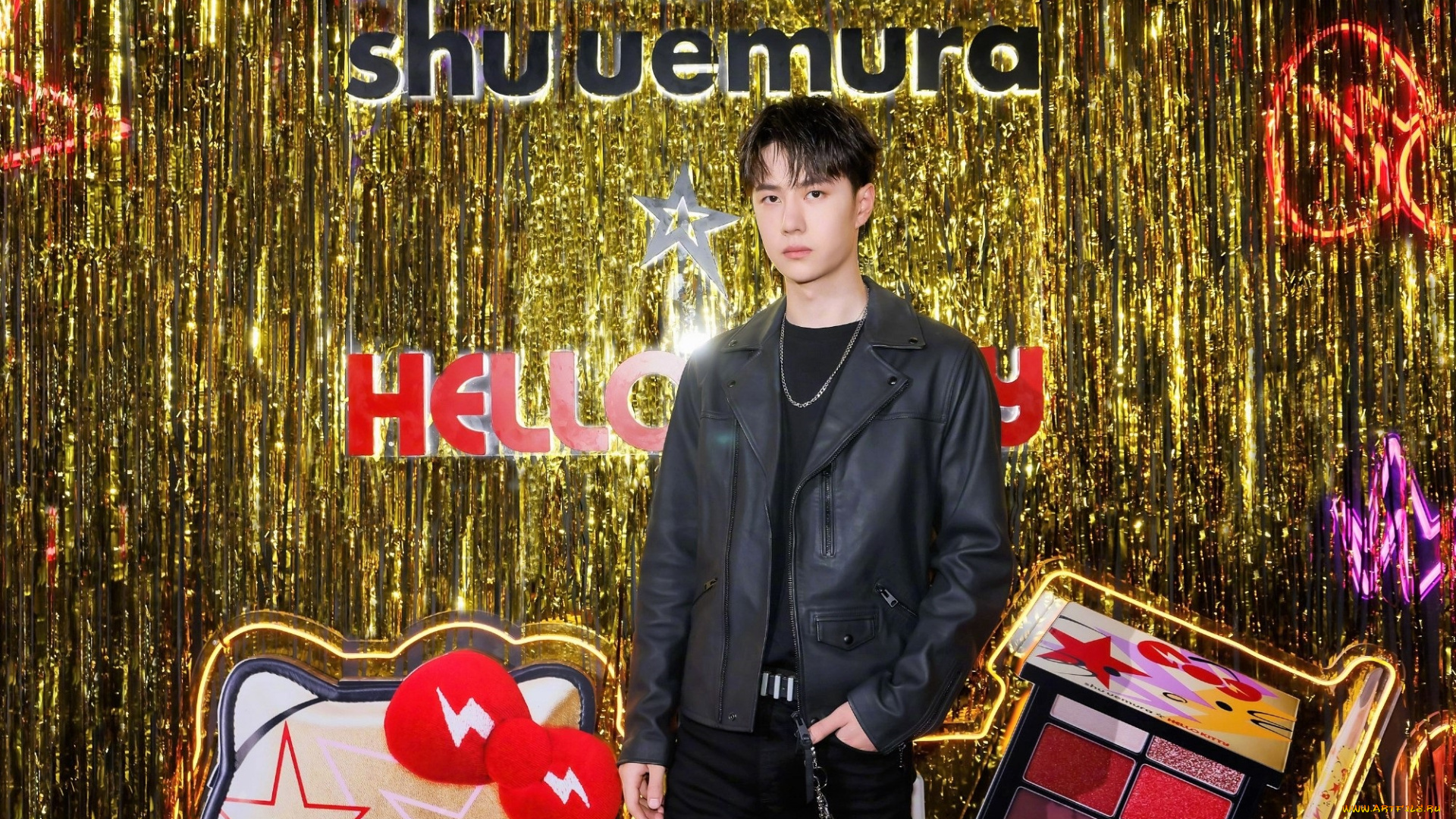 мужчины, wang, yi, bo, актер, куртка, косметика