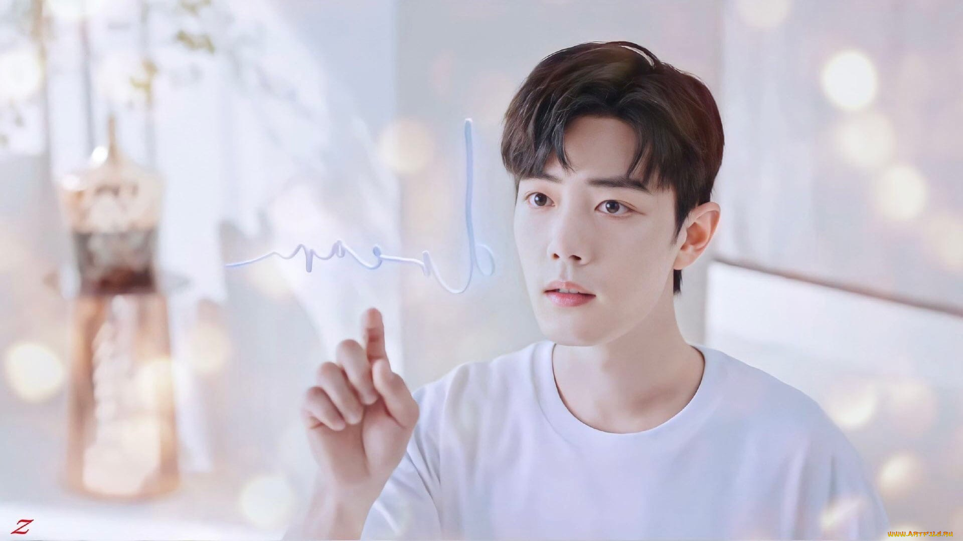 мужчины, xiao, zhan, актер, лицо, футболка, надпись