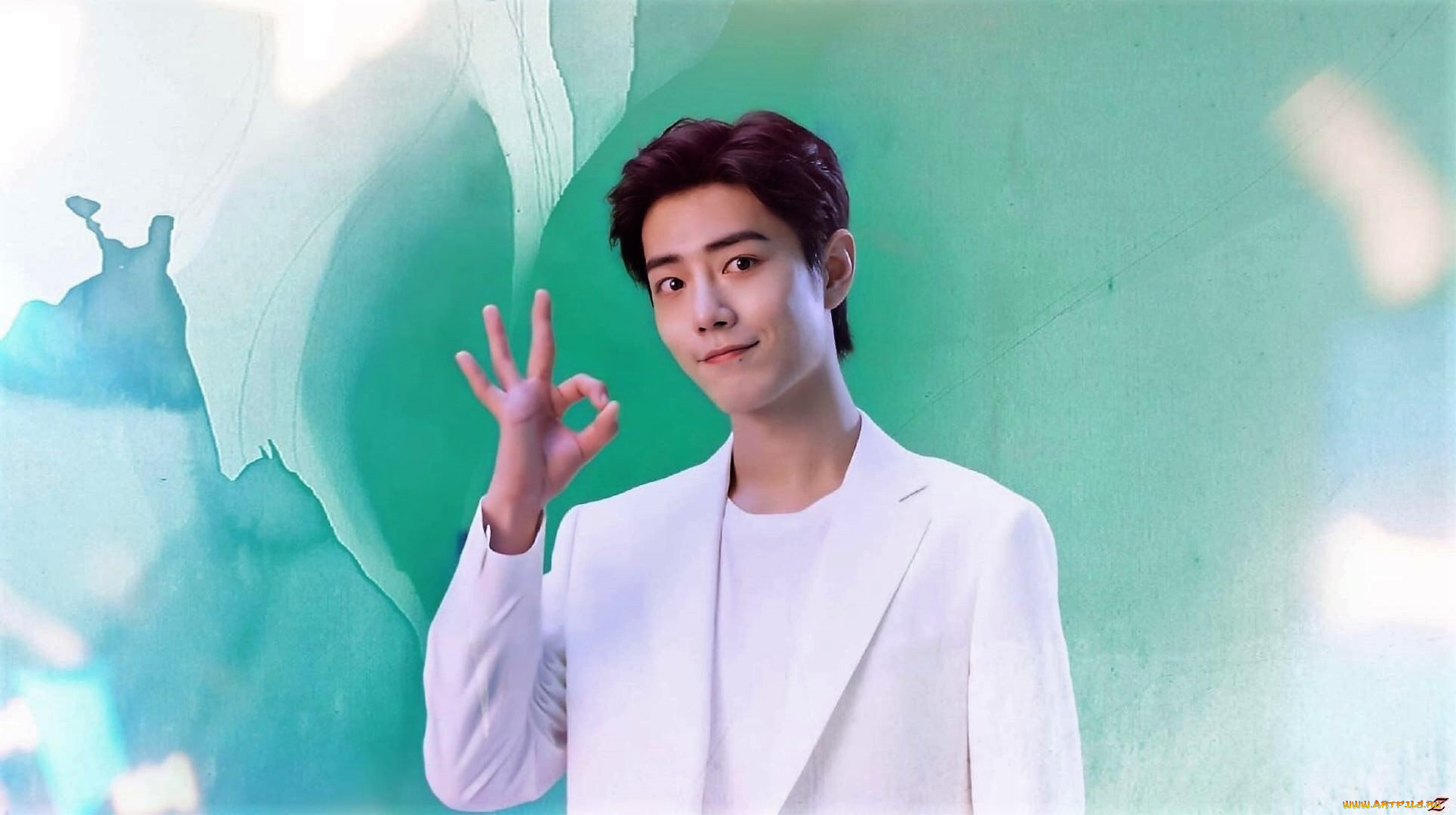 мужчины, xiao, zhan, актер, пиджак, жест