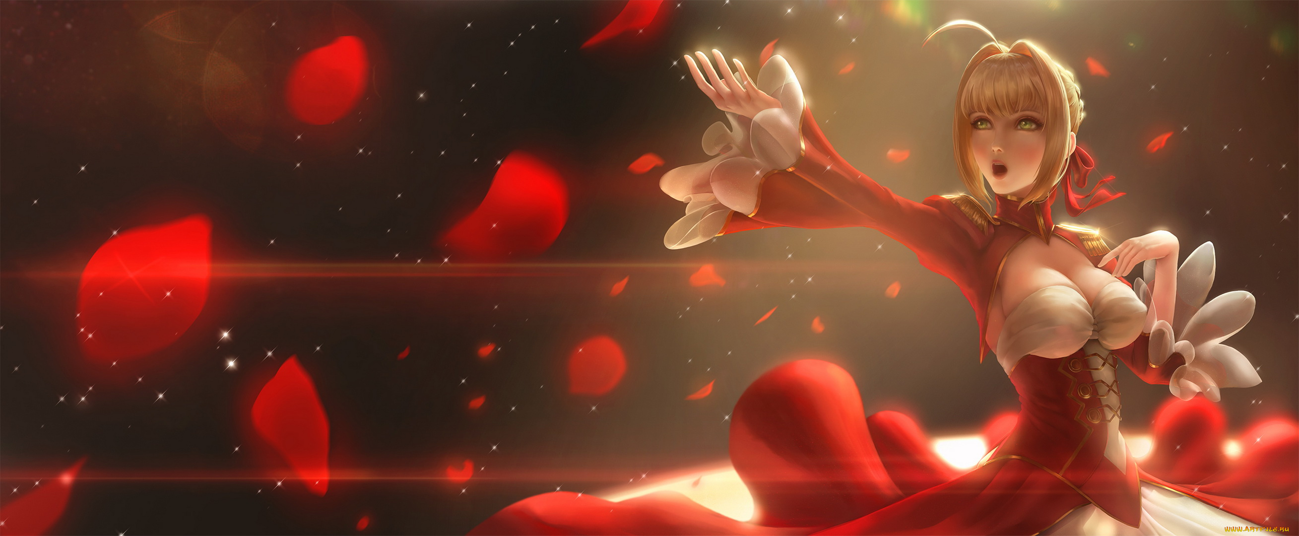 аниме, fate, stay, night, , grand, order, , apocrypha, девушка, фон, платье, песня