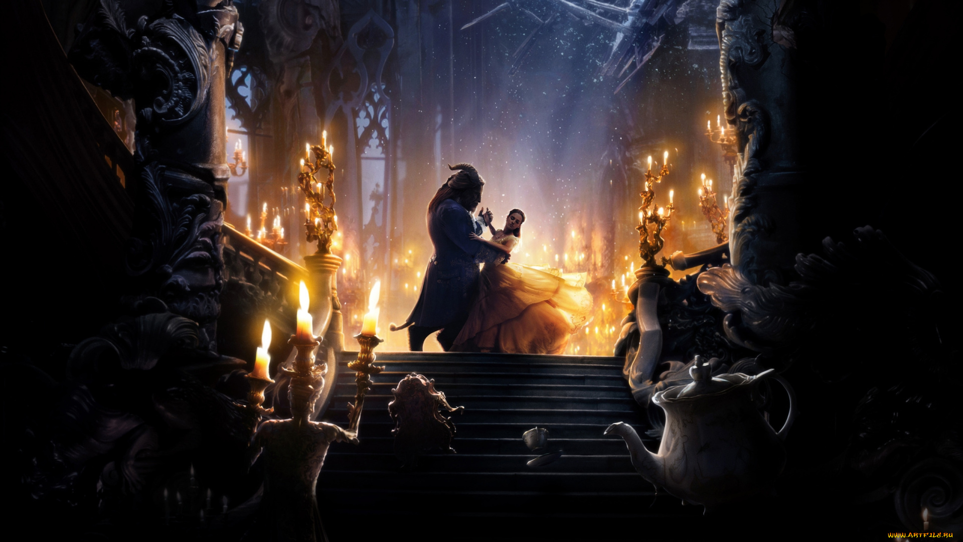 кино, фильмы, beauty, and, the, beast, танец