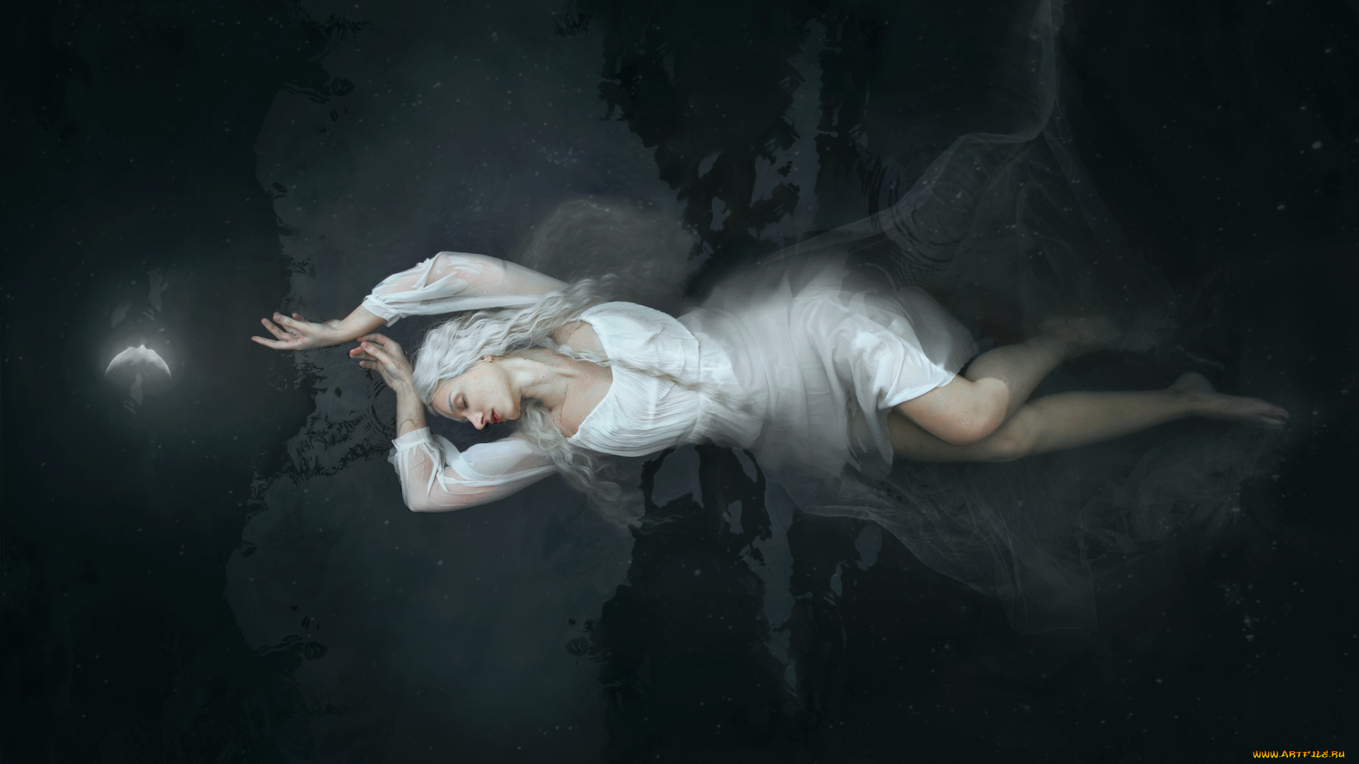 linda, pudilova, девушки, вода, девушка, поза, настроение, ситуация, руки, платье, блондинка, длинные, волосы, закрытые, глаза, marketa, novak, linda, pudilova