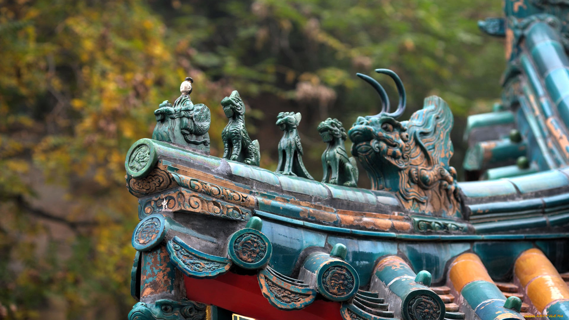 разное, элементы, архитектуры, крыша, дом, фигуры, деревья