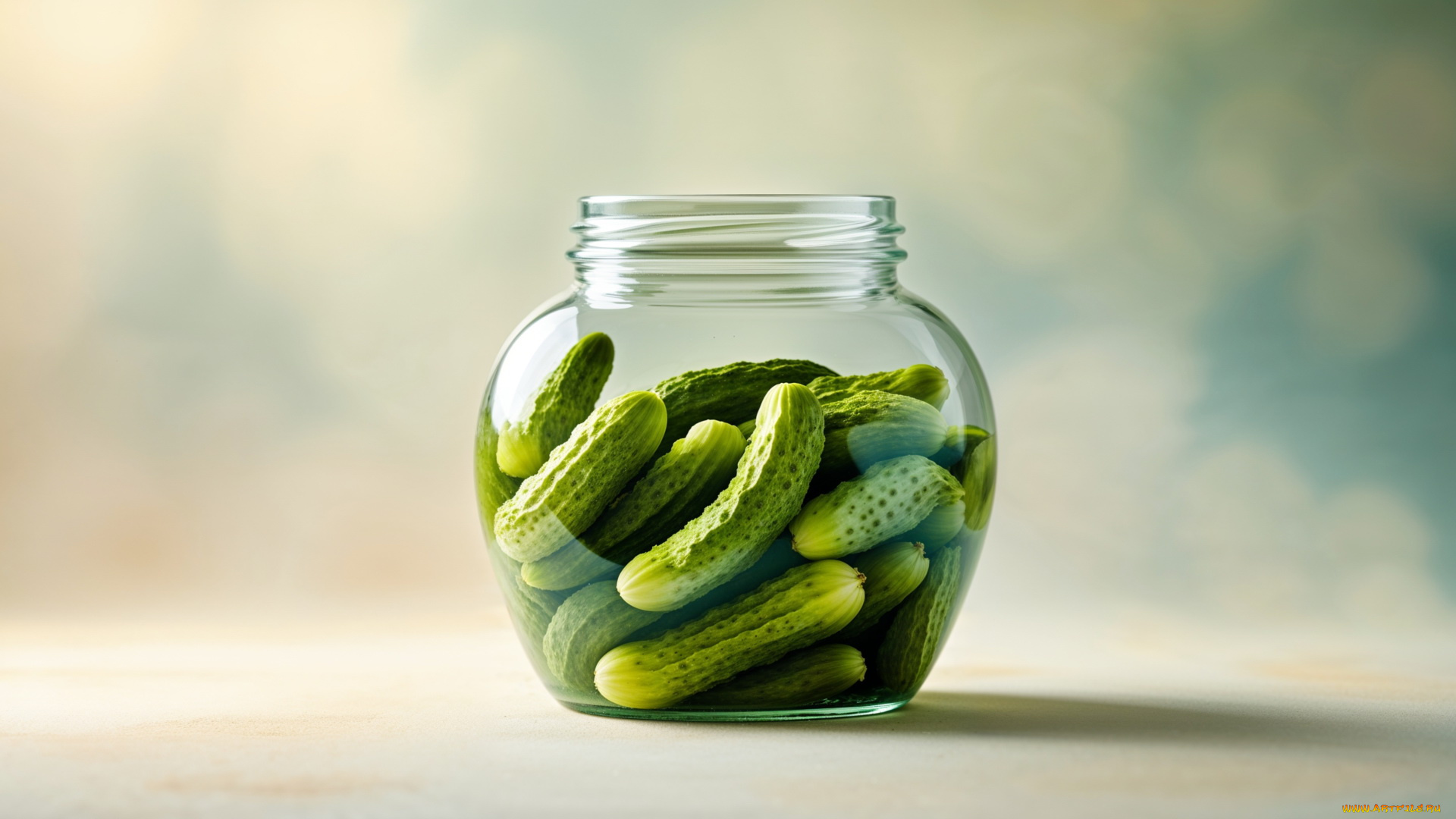 3д, графика, еда-, food, стеклянная, банка, огурцы