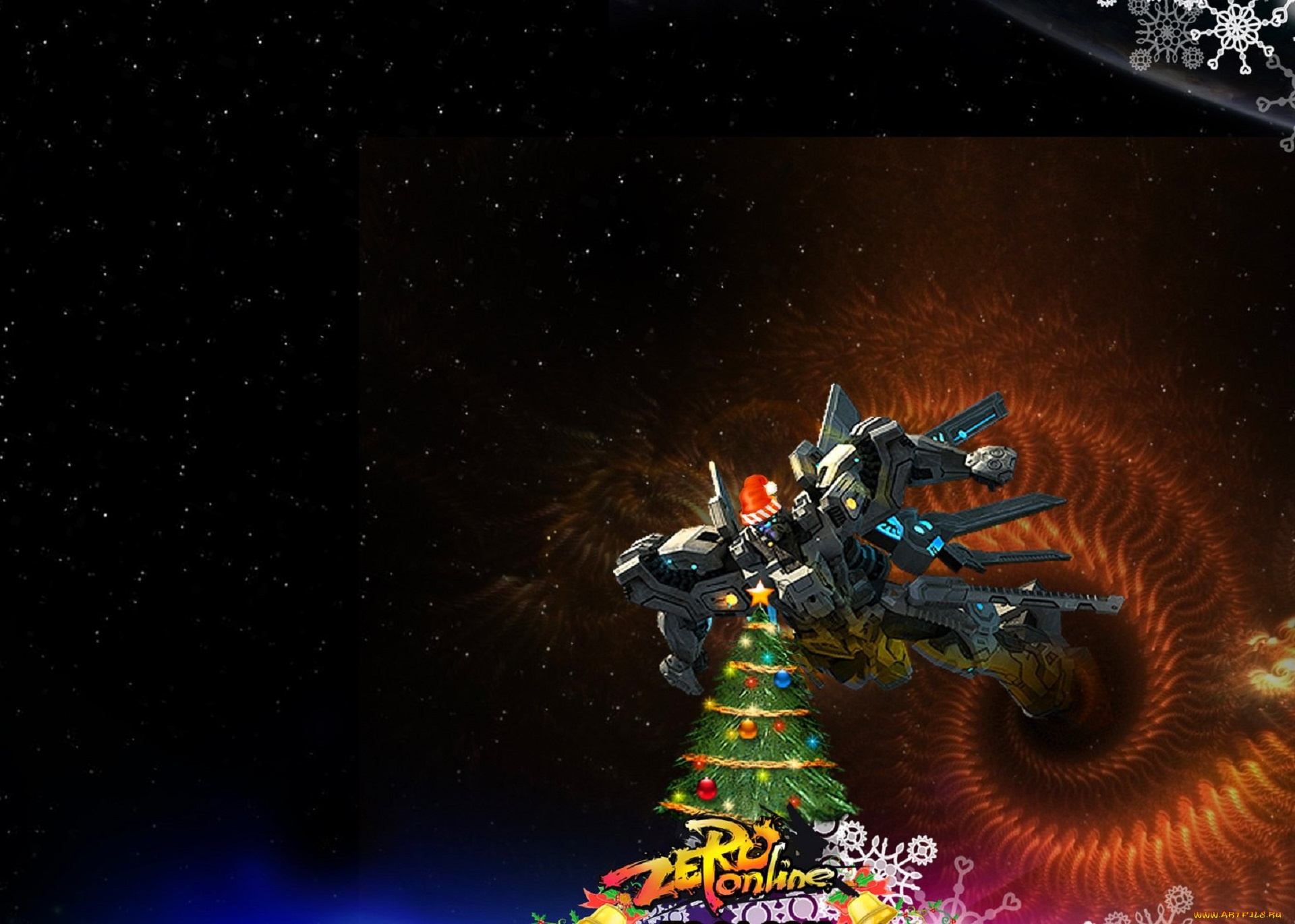 видео, игры, zero, online, техника, робот, ёлка, новый, год, снежинки