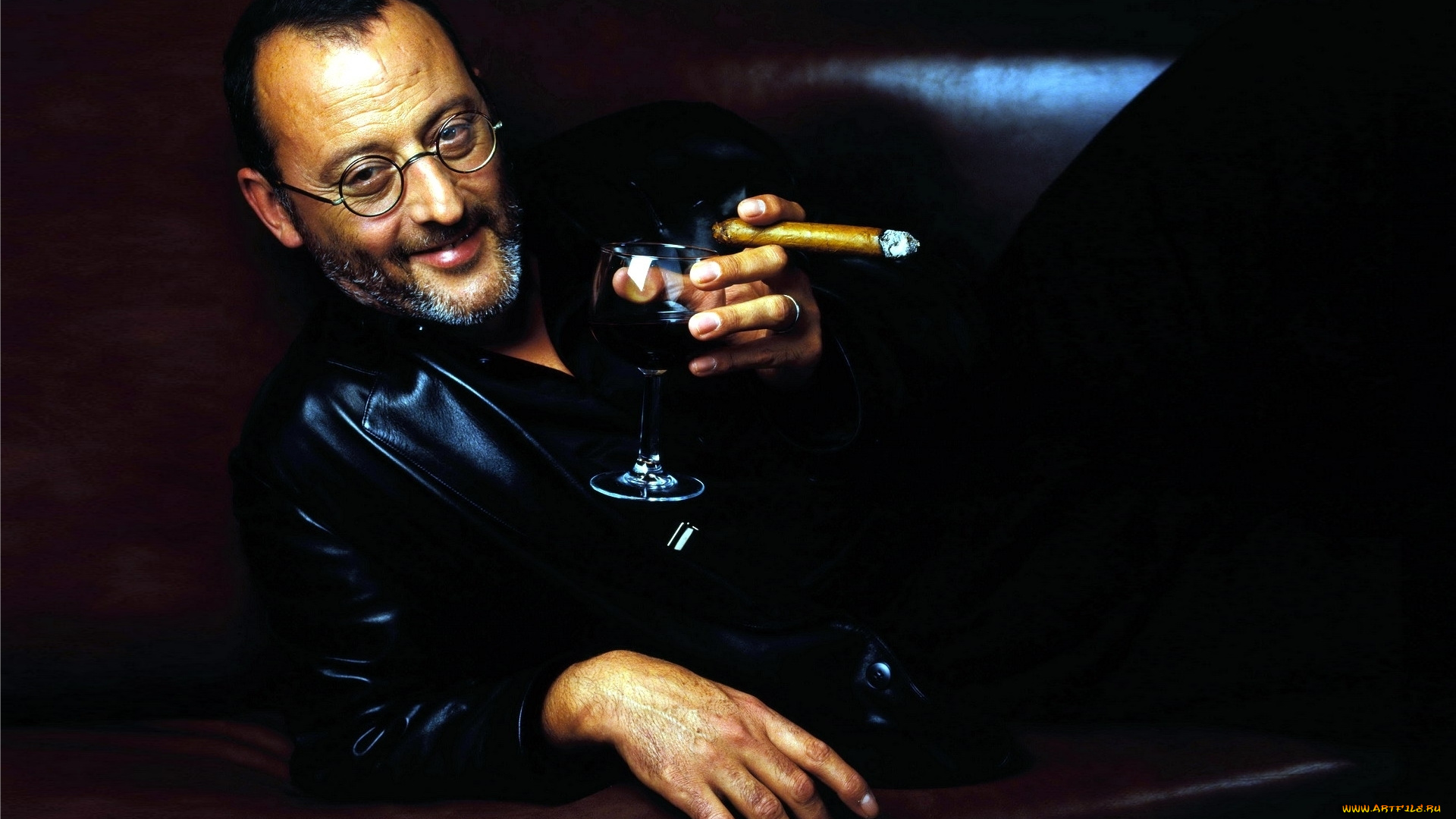 jean, reno, мужчины, сигара, бокал, актёр