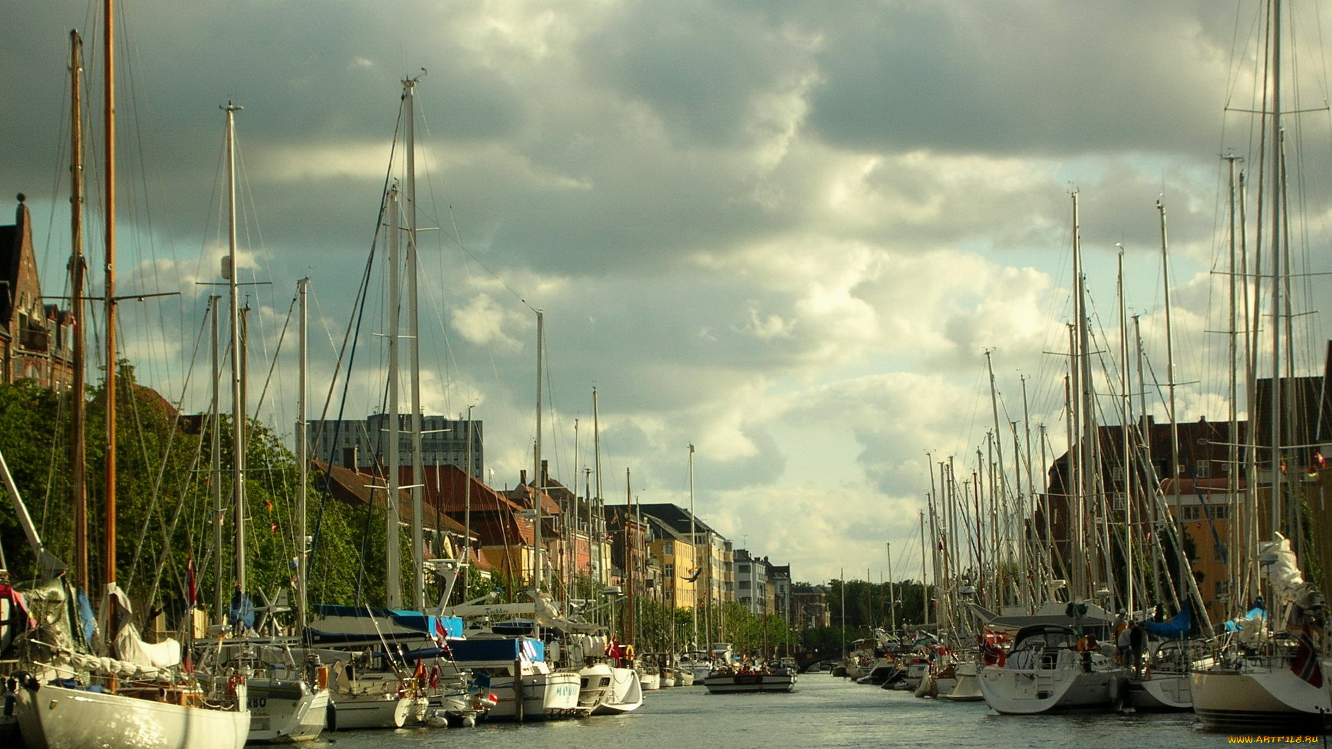 дания, копенгаген, корабли, порты, причалы, парусники, река