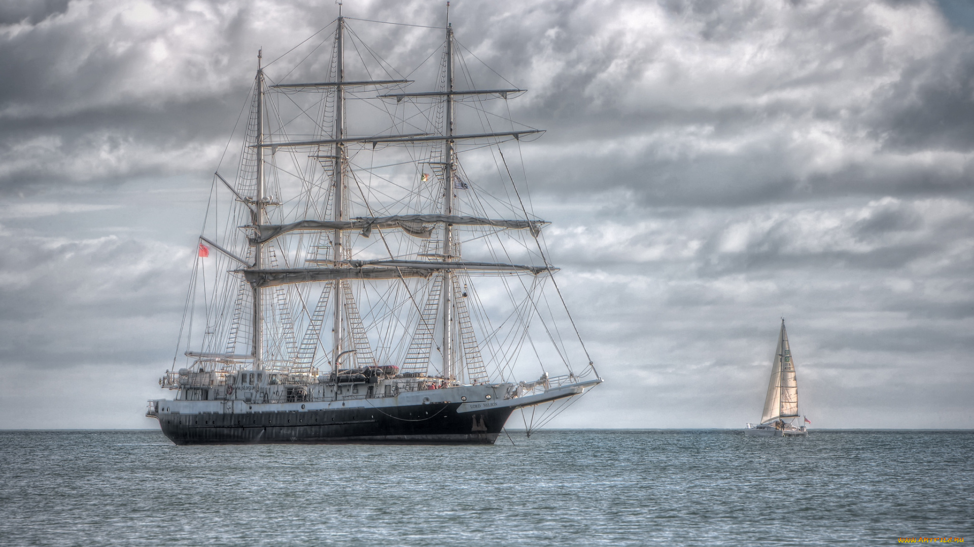 корабли, парусники, вода, мачты, парус