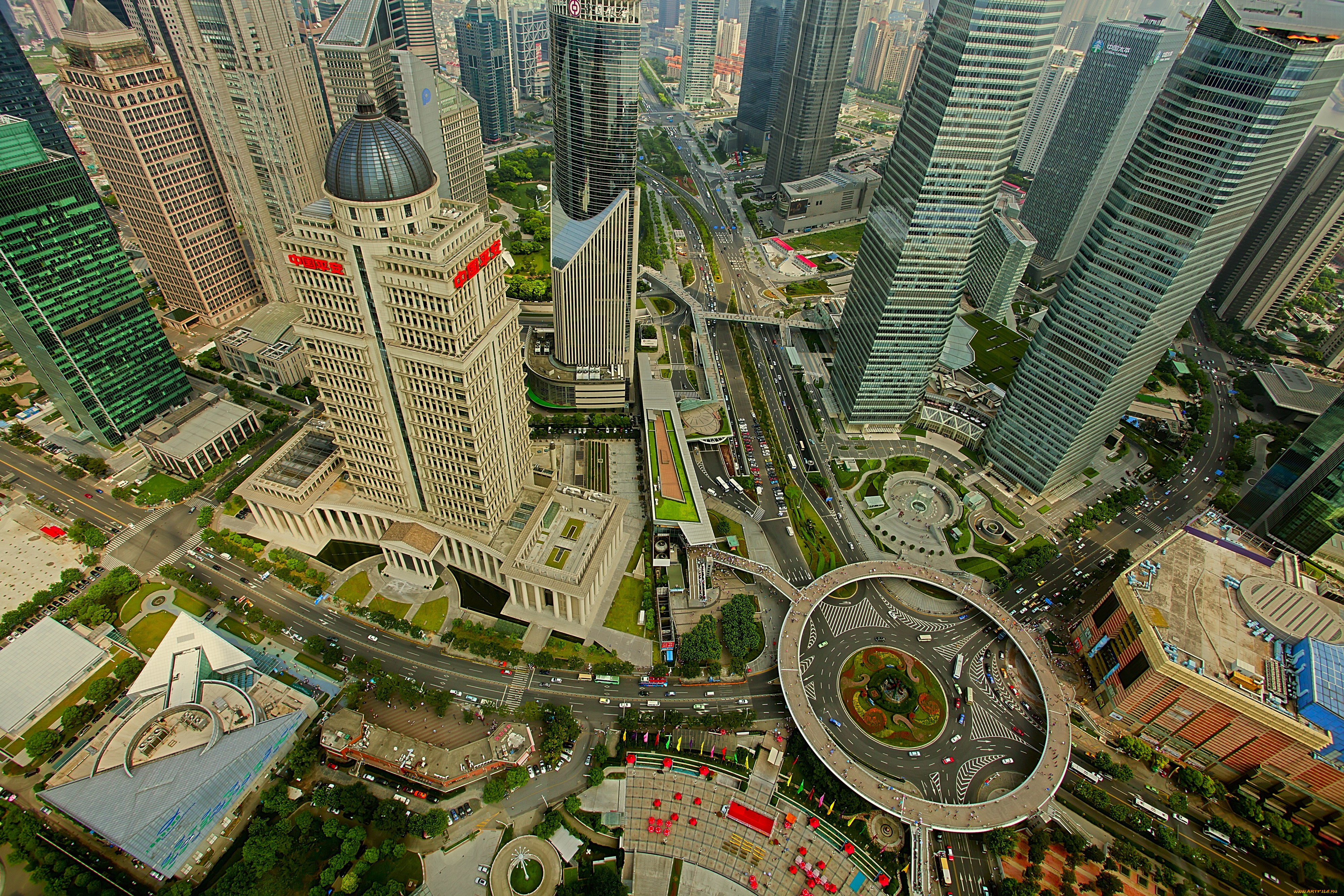 города, шанхай, китай, высотные, здания, небоскрёбы, мегаполис