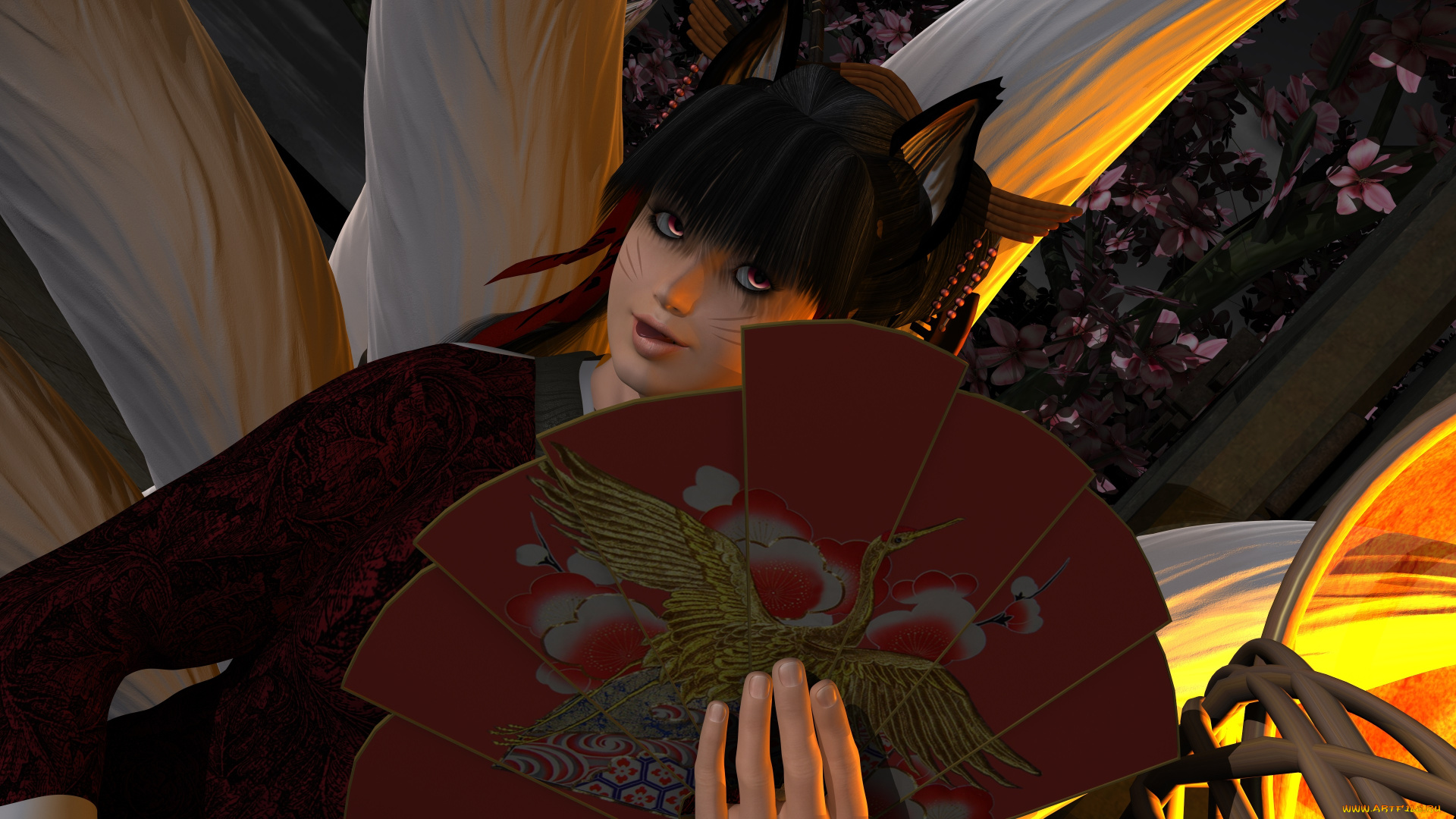 3д, графика, фантазия, , fantasy, кошка, карты, девушка, фон, взгляд