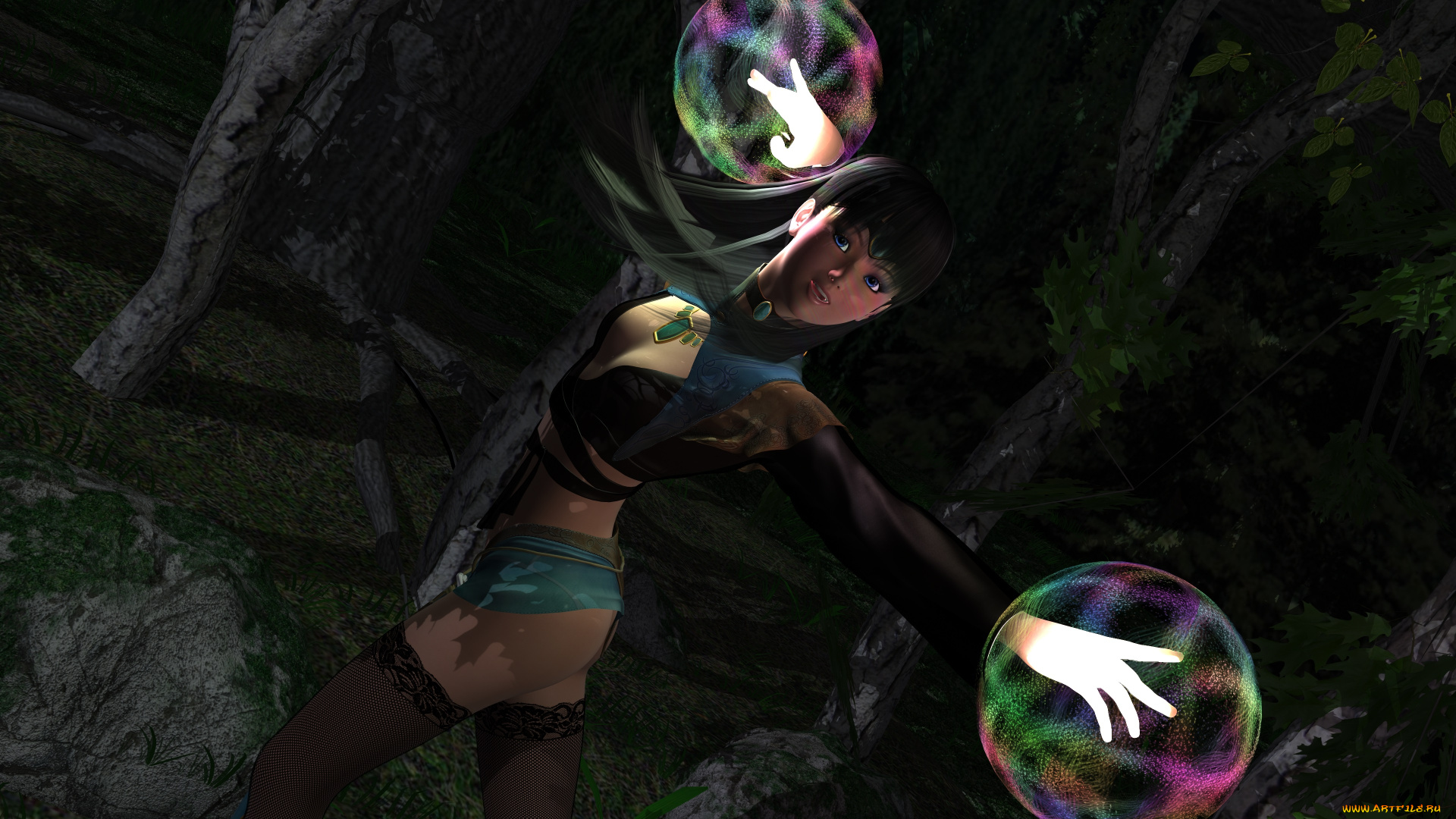 3д, графика, фантазия, , fantasy, взгляд, девушка, магия, фон