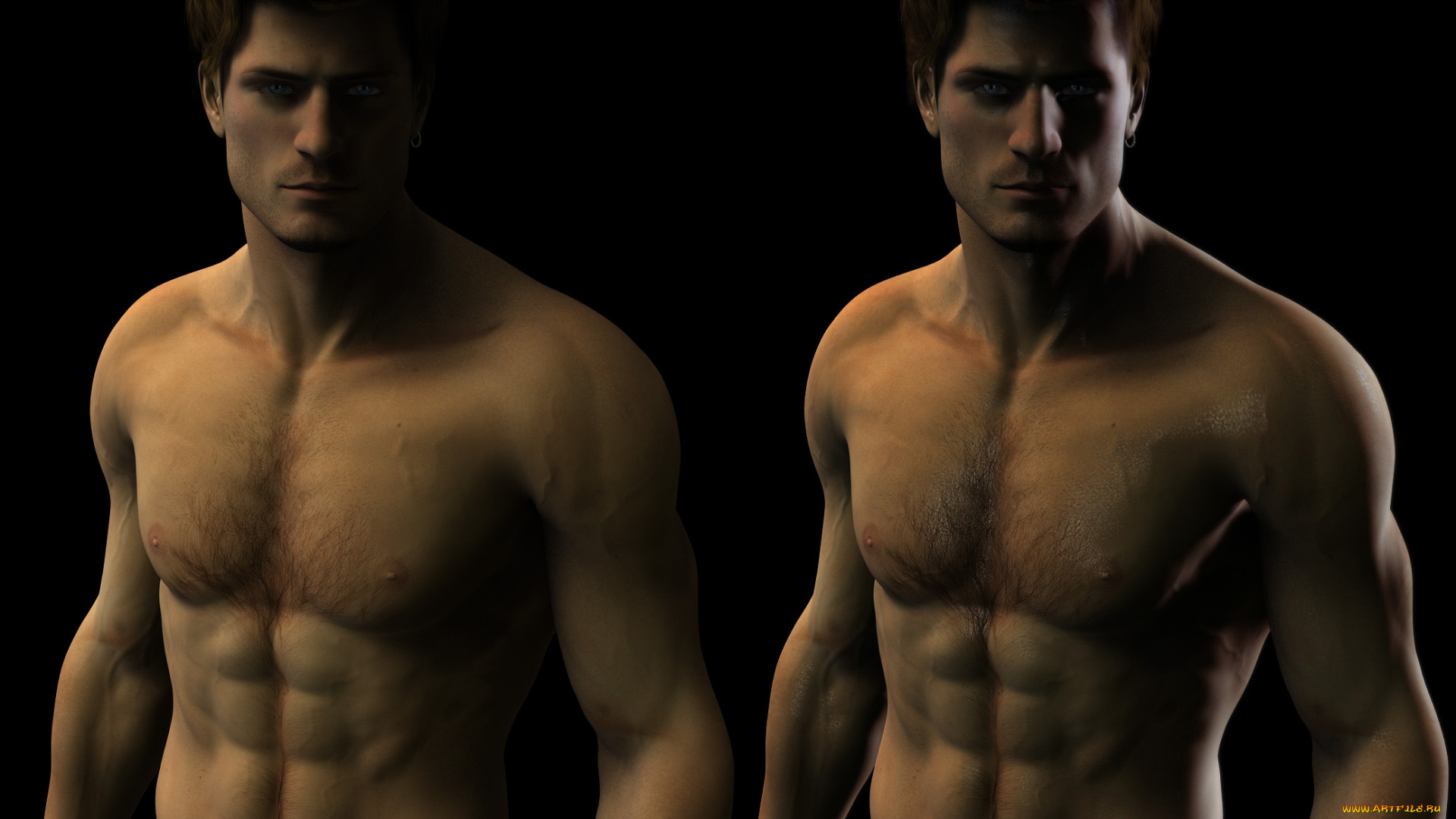 3д, графика, люди, , people, мускулы, фон, взгляд, мужчины