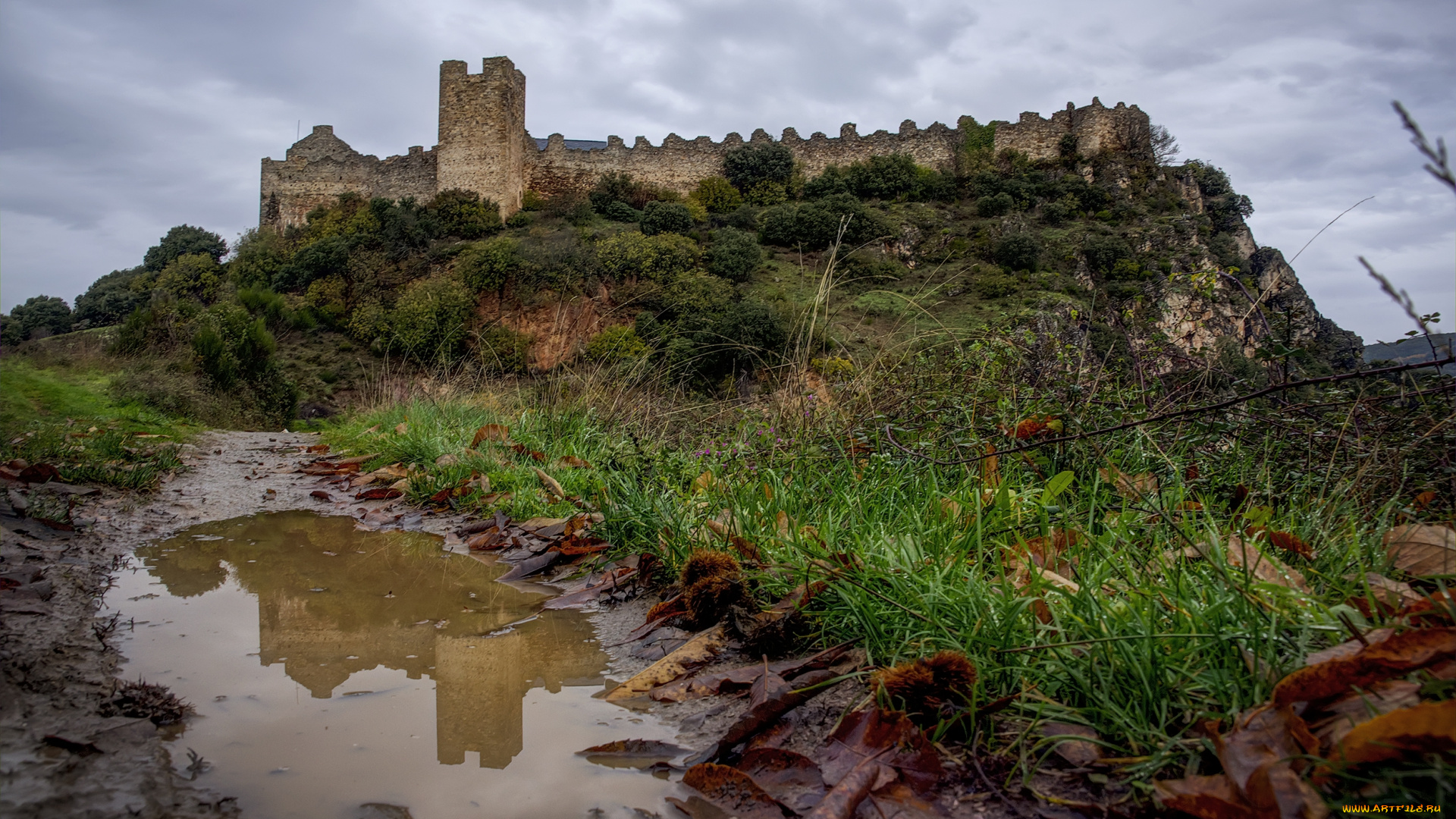castillo, de, cornatel, города, -, дворцы, , замки, , крепости, замок, холм, тропа