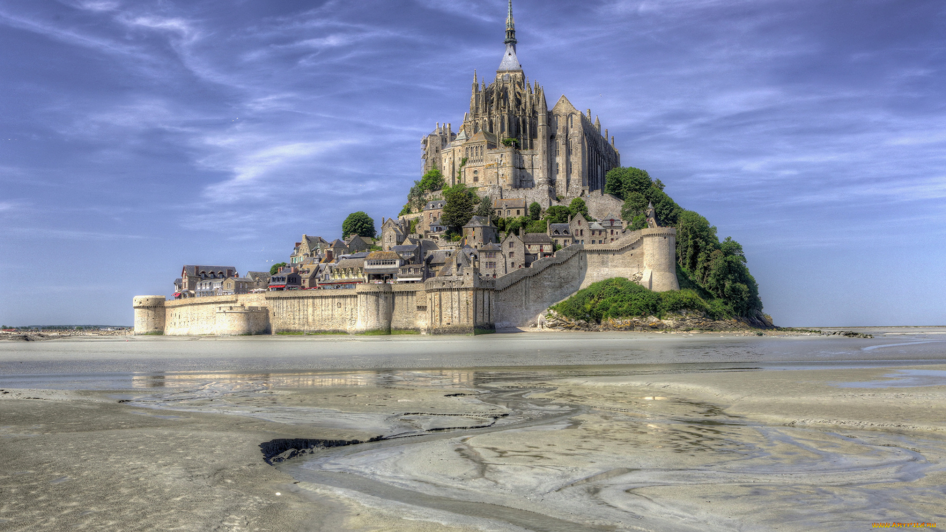 mont, saint, michel, города, крепость, мон-сен-мишель, , франция, крепость, остров, побережье