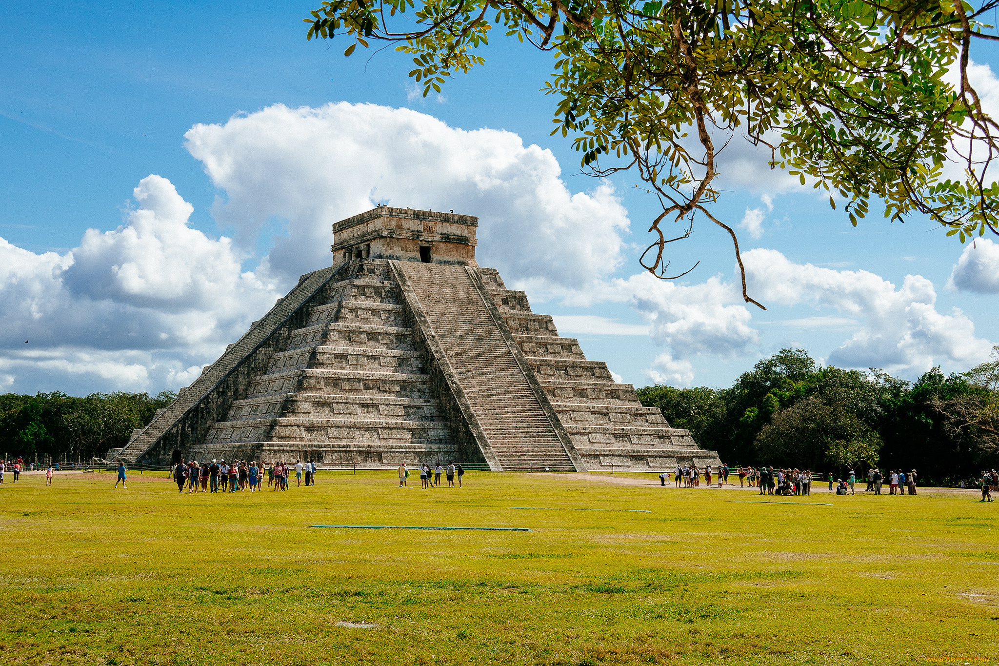 chichen, itza, города, -, исторические, , архитектурные, памятники, ступенчатая, пирамида