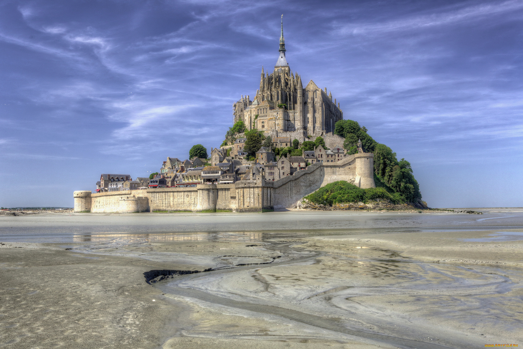 mont, saint, michel, города, крепость, мон-сен-мишель, , франция, крепость, остров, побережье
