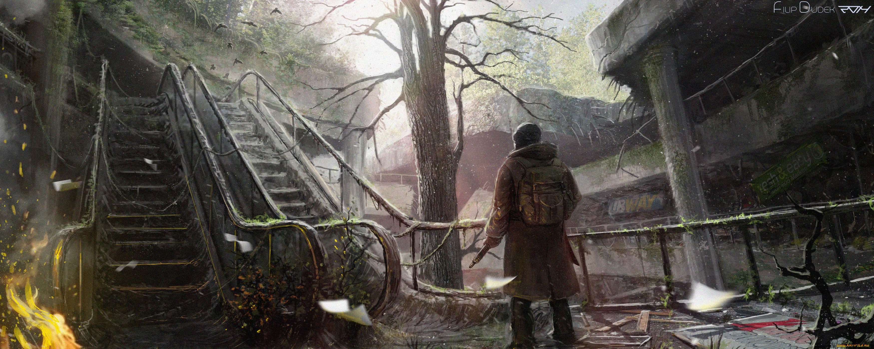 filip, dudek, фэнтези, иные, миры, , иные, времена, пилигрим, постапокалипсис, мир, иной, запустение, разрушения, экскалатор
